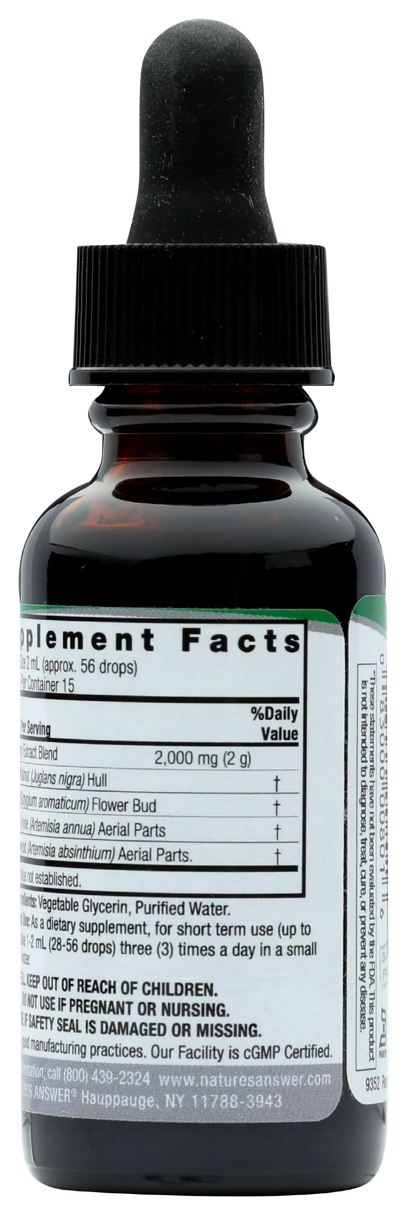 Natures Answer Black Walnut and Wormwood 1 oz 30mL 200mg. Extract, Liquid,promotes digestion,Vegetable Glycerin And Purified Water - Image 7
