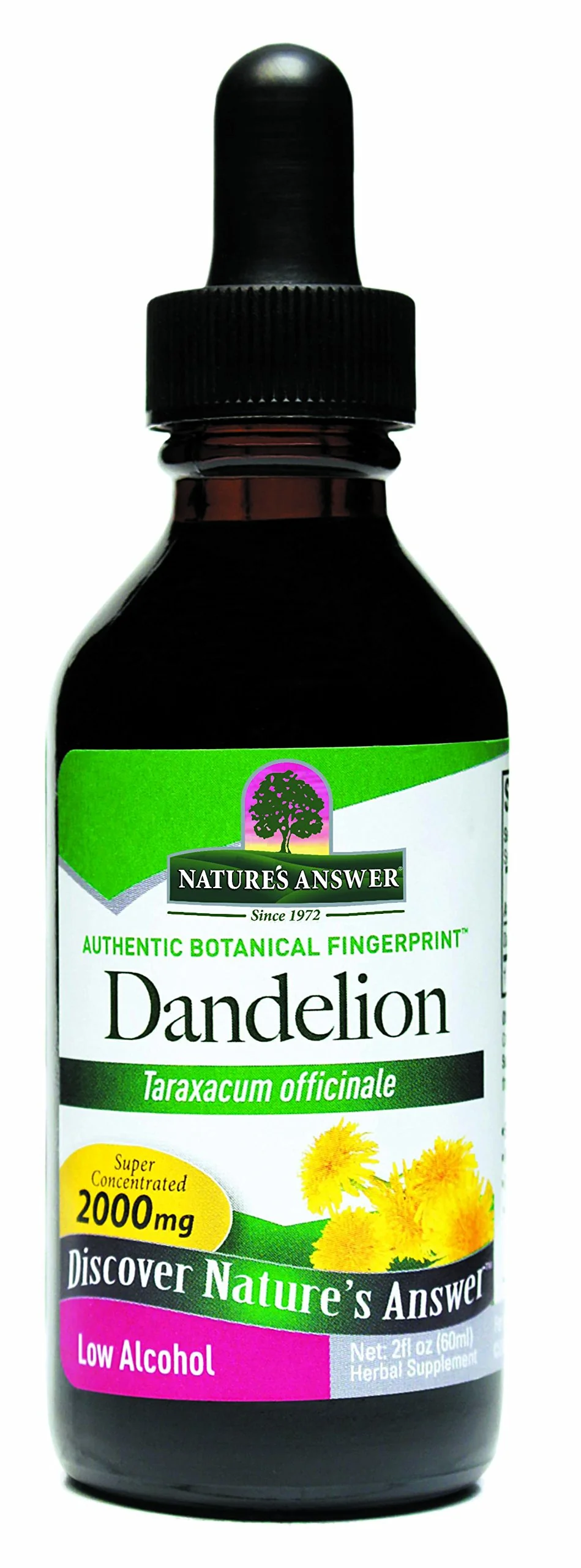 Nature's Answer Dandelion Root Extract 2 Oz – Low Organic Alcohol, Detox & Liver Support Supplement – Made in USA, Kosher, Gluten Free – Dandelion Root Supplement