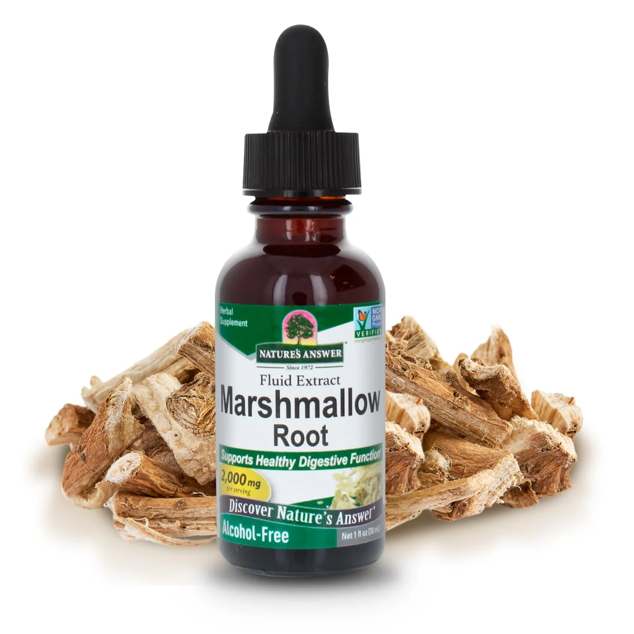 Nature's Answer Marshmallow Root Extract | Promotes Overall Good Health & Well-Being | Certified USDA Organic | Alcohol-Free, Gluten-Free & Kosher Certified 1oz