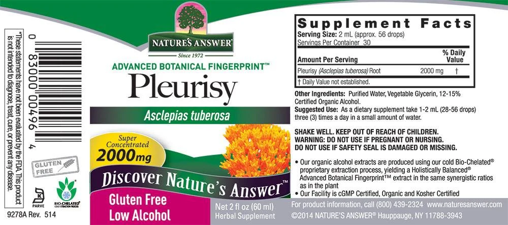 Nature's Answer Pleurisy Root with Organic Alcohol, 2-Fluid Ounces - Image 2