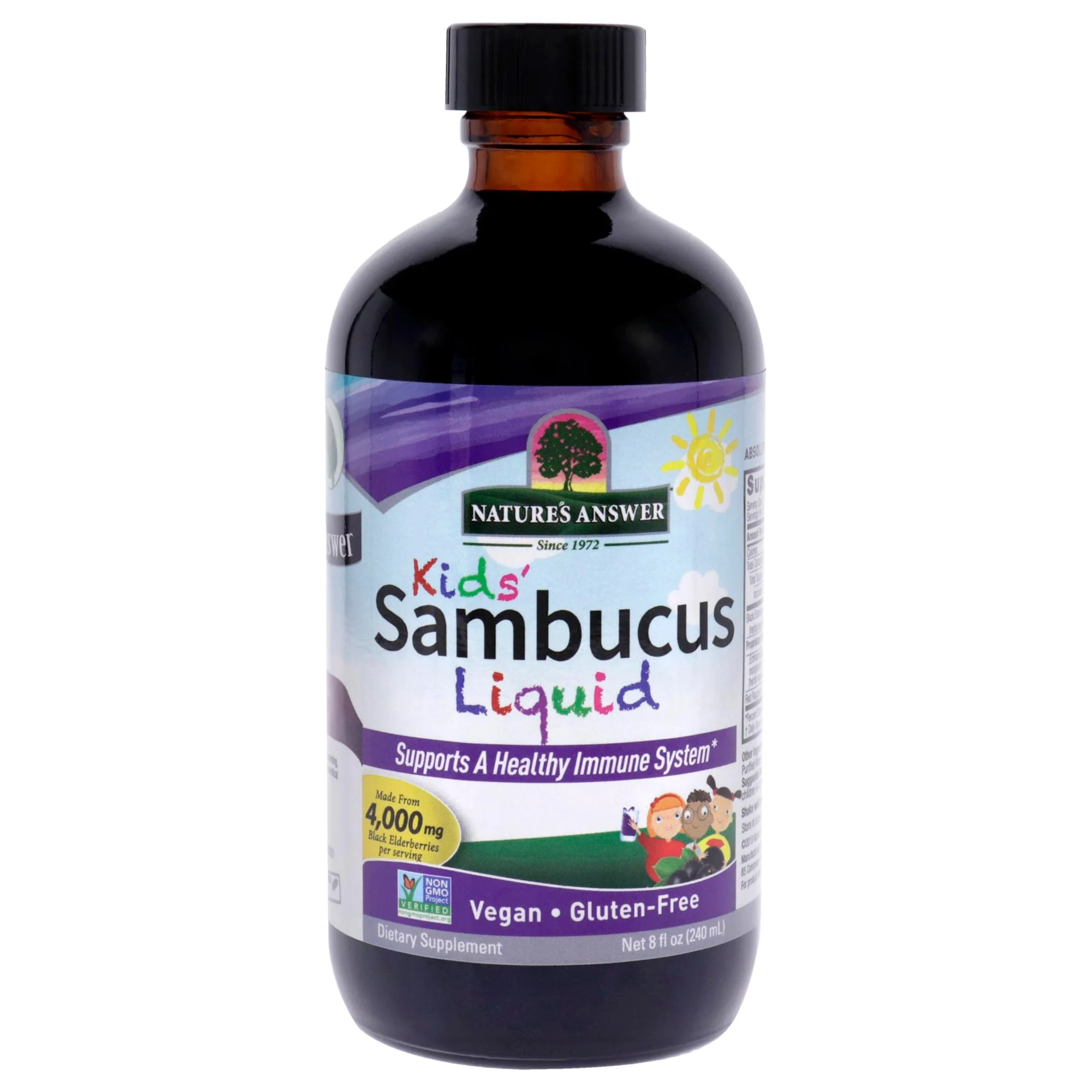 Nature's Answer Sambucus Kids Formula | 8-Fluid Ounces | Kosher Certified Organic Elderberry Syrup | Great Taste & Gluten-Free | Dietary Supplement | No Artificial Preservatives - Image 4