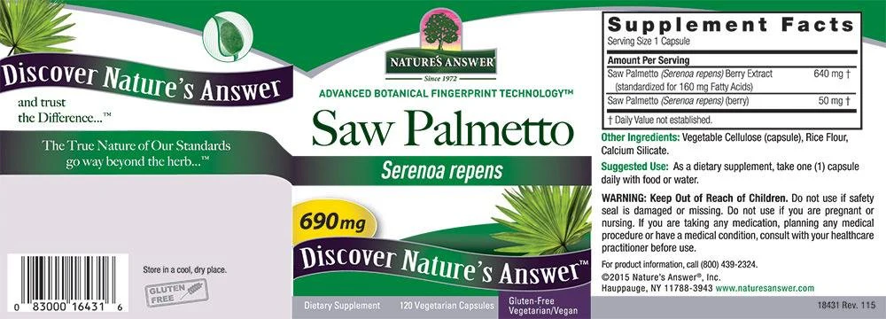 Nature's Answer Saw Palmetto Extract | Promotes Prostate Health | Magnesium Stearate Free | Non-GMO, Gluten-Free, Vegan | Vegetarian Capsules 120ct. - Image 2