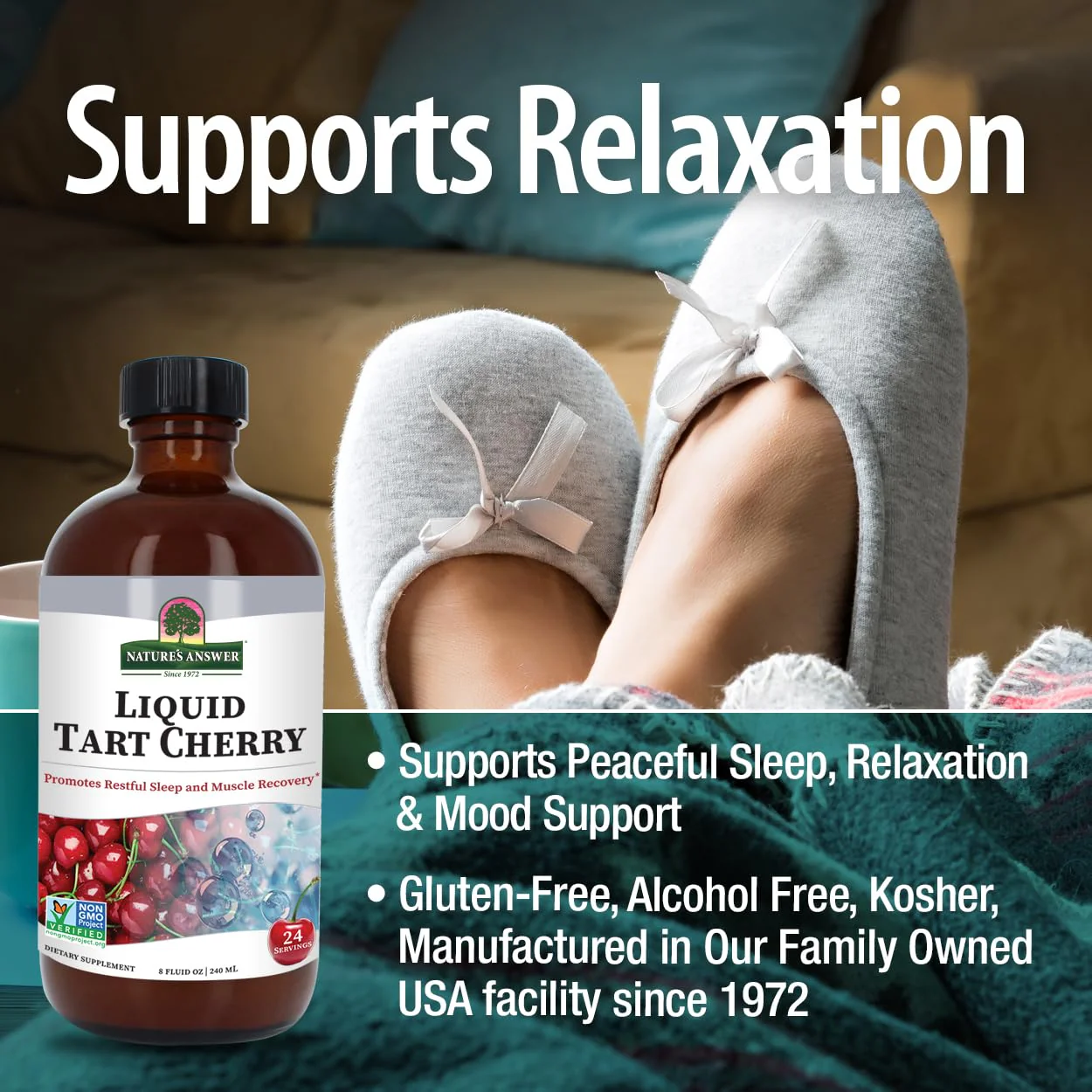Nature's Answer Tart Cherry 8 Ounce Liquid | Promotes Recovery & Sleep | Rich in Anthocyanins | Non GMO | Gluten Free | Vegan - Image 4