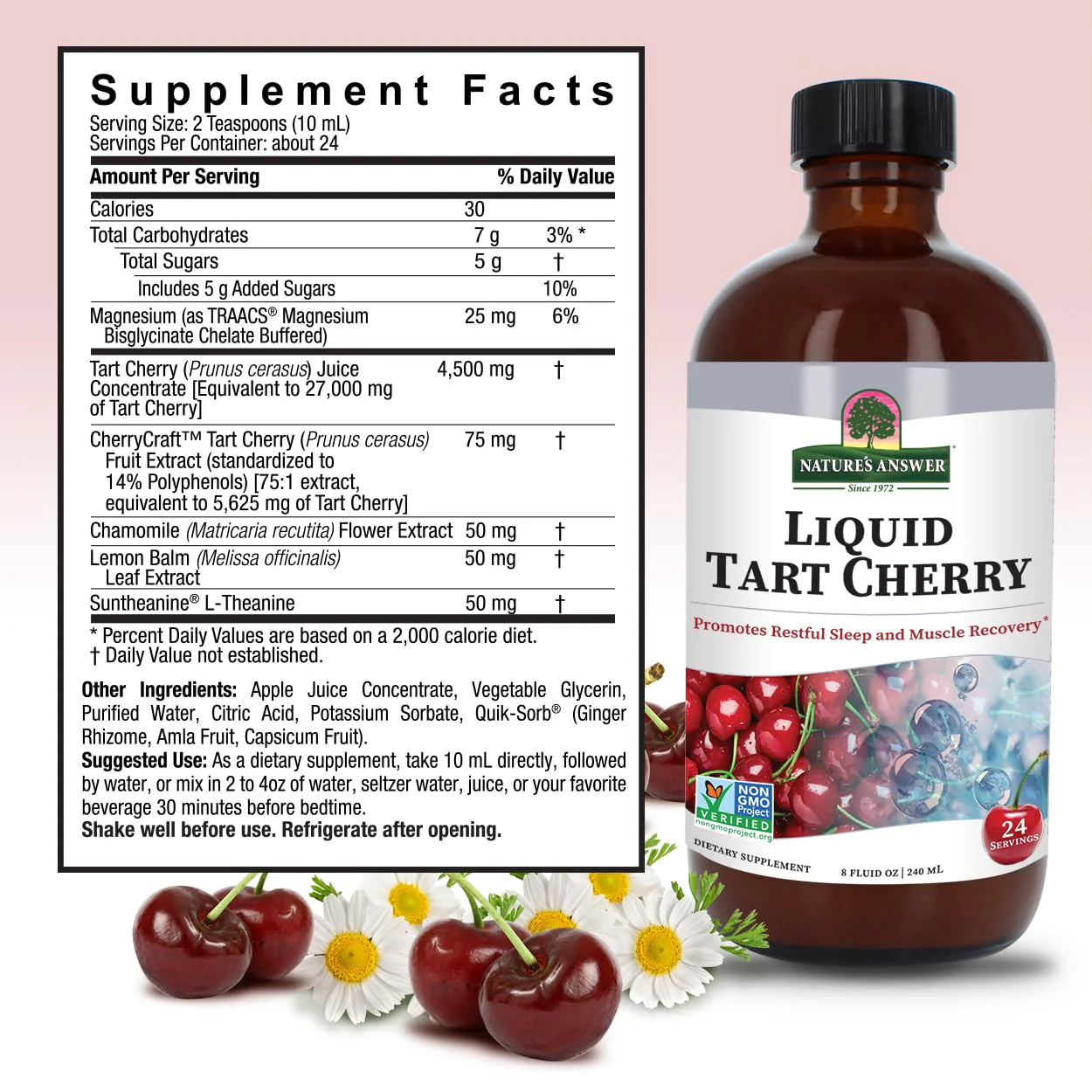 Nature's Answer Tart Cherry 8 Ounce Liquid | Promotes Recovery & Sleep | Rich in Anthocyanins | Non GMO | Gluten Free | Vegan - Image 7