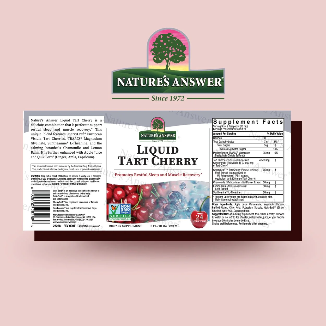 Nature's Answer Tart Cherry 8 Ounce Liquid | Promotes Recovery & Sleep | Rich in Anthocyanins | Non GMO | Gluten Free | Vegan - Image 8