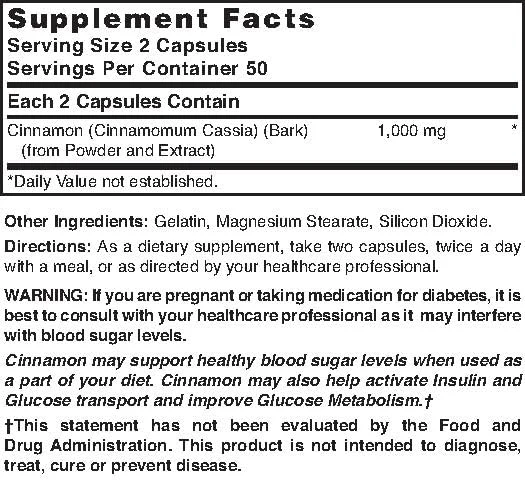 Nature's Blend Cinnamon 1,000 mg 100 Caps - Image 2