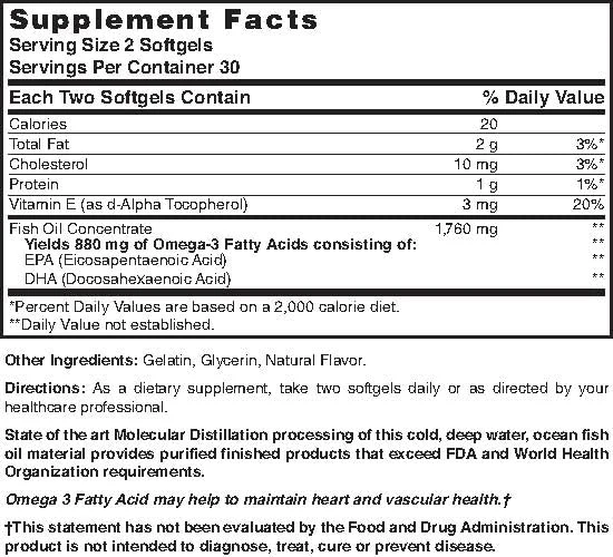 Nature's Blend Fish Oil 1760 mg Omega 3 Extra Strength - 60 Softgels - Image 2