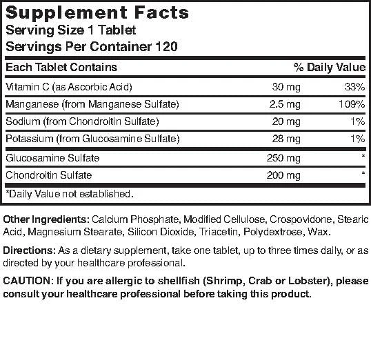 Nature's Blend Glucosamine/Chondroitin Complex 120 Tablets - Image 2