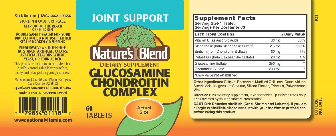 Nature's Blend Glucosamine Chondroitin Complex Tablets, 60 Tabs - Image 3
