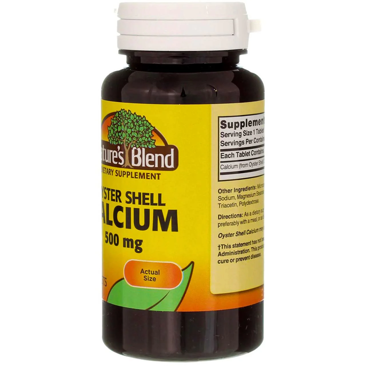 Nature's Blend Oyster Shell Calcium 500 mg Tablets - 100 ct, Pack of 2 - Image 5