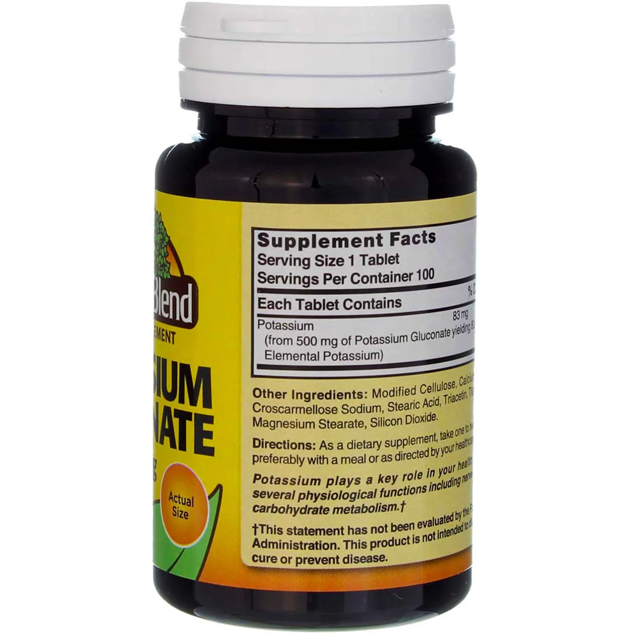 Nature's Blend Potassium Gluconate 500 mg 100 Tabs - Image 6