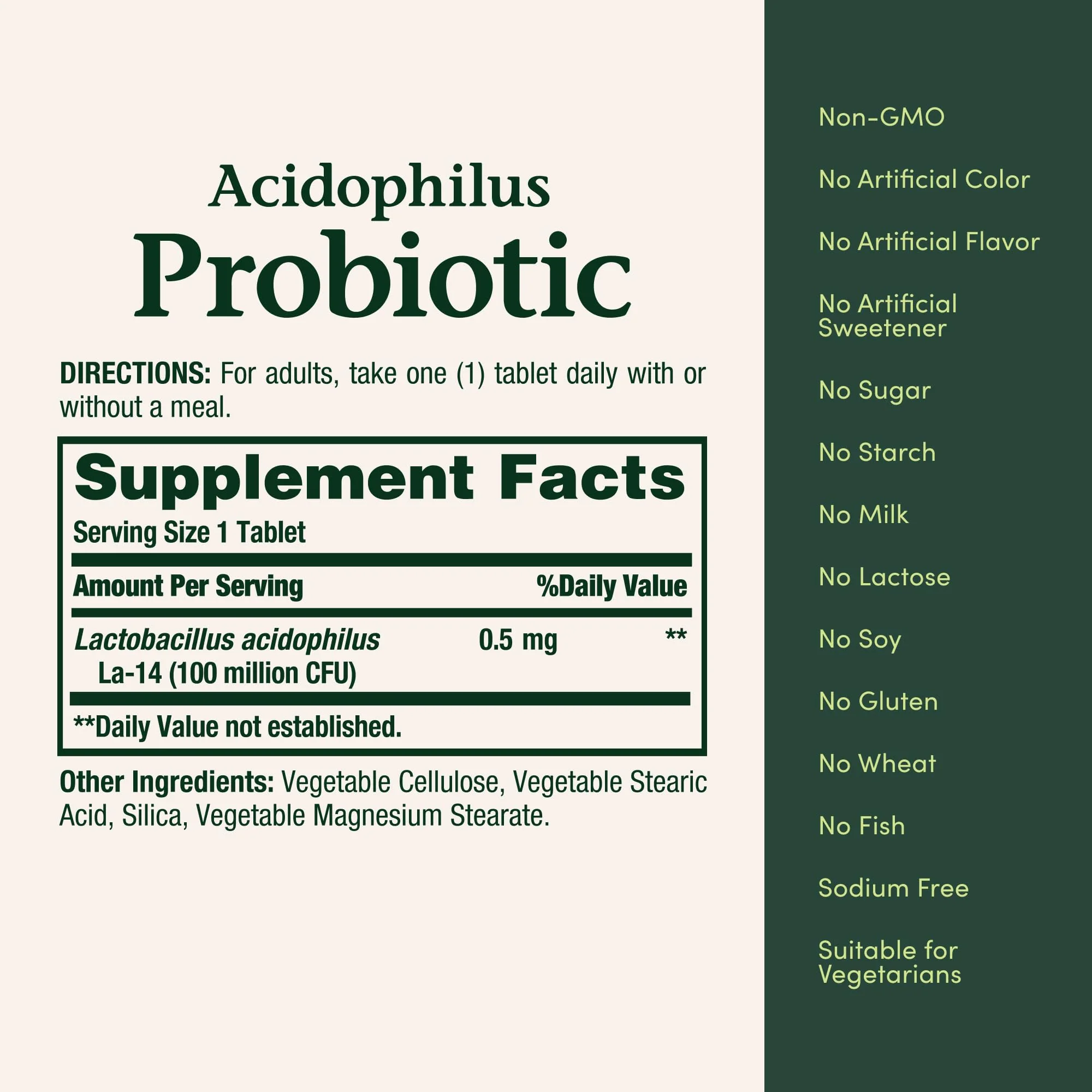 Nature's Bounty Acidophilus Probiotic, Daily Probiotic Supplement, Digestive Health, 200 Tablets, Twin Pack - Image 3