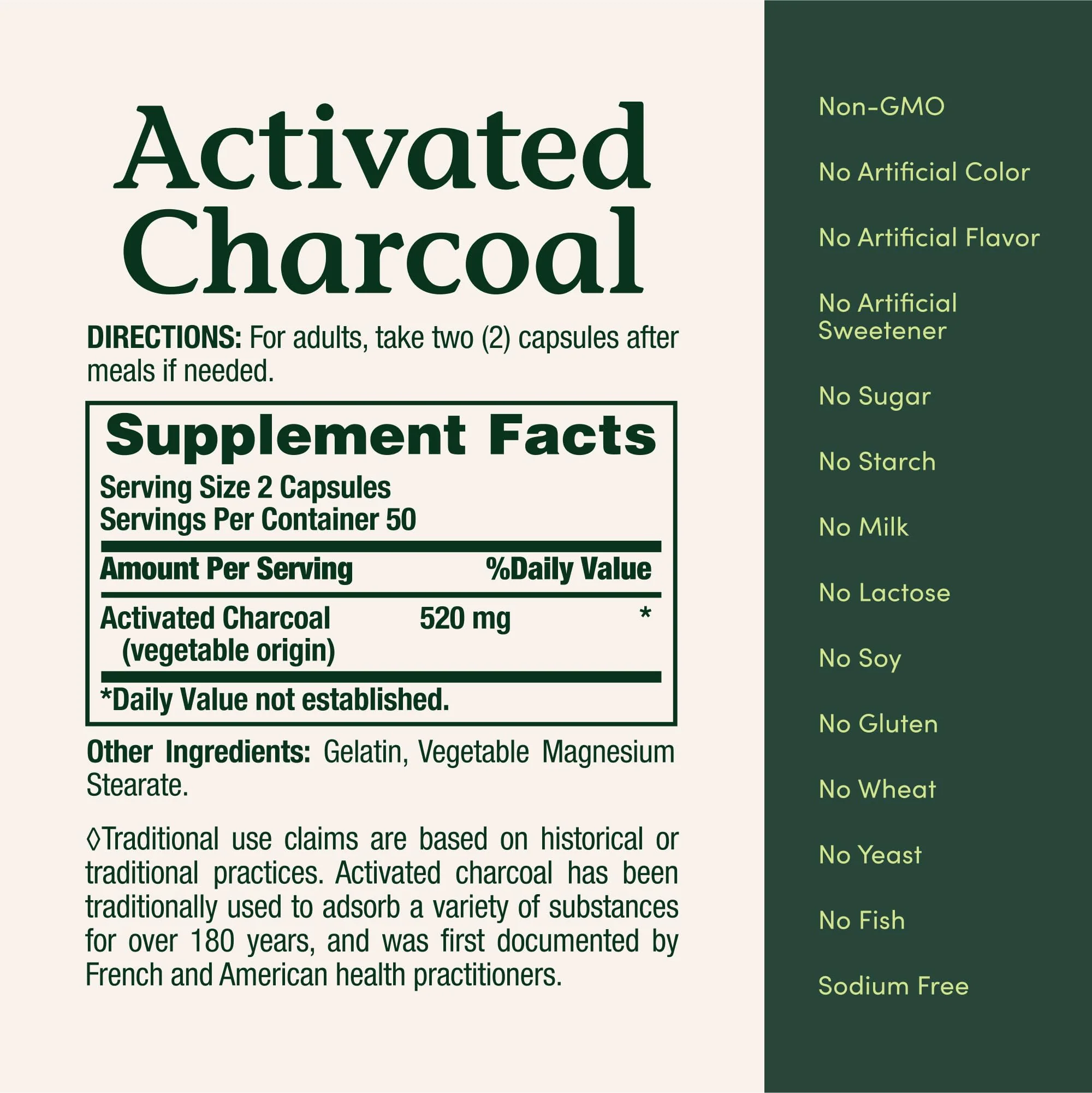 Nature's Bounty Activated Charcoal 260 mg, 100 Capsules, Dietary Supplement to Support a Healthy Lifestyle - Image 3