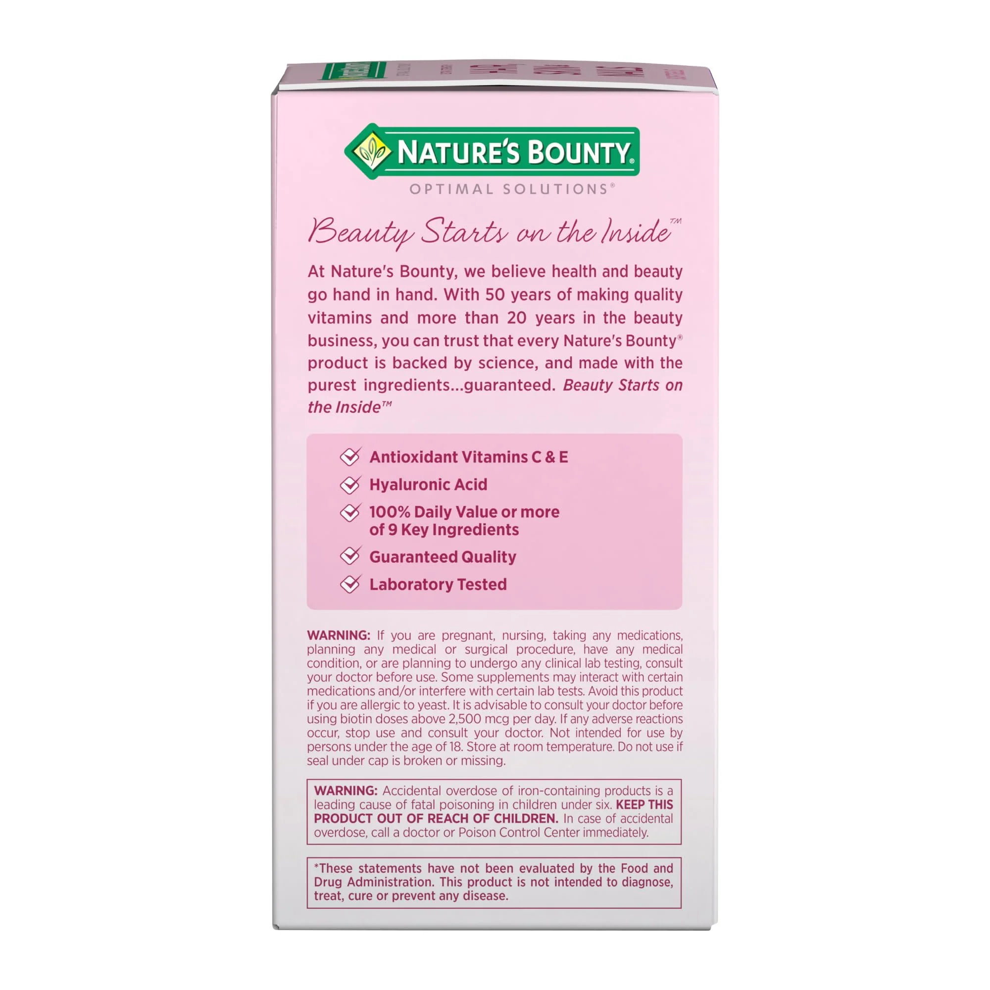 Nature's Bounty Advanced Hair, Skin & Nails, Argan-Infused Vitamin Supplement with Biotin and Hyaluronic Acid, 150 Rapid Release Softgels, 50 Total Servings - Image 4