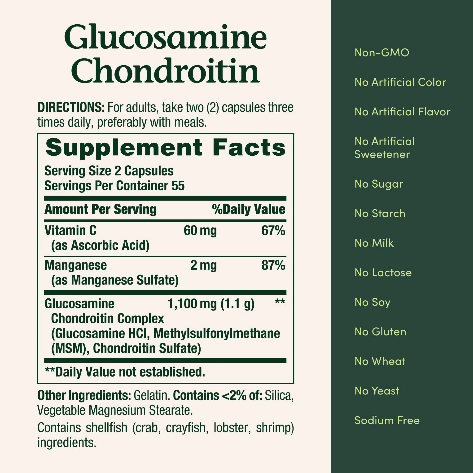 Nature's Bounty Glucosamine Chondroitin Pills and Dietary Supplement, Support Joint Health, 110 Capsules - Image 5