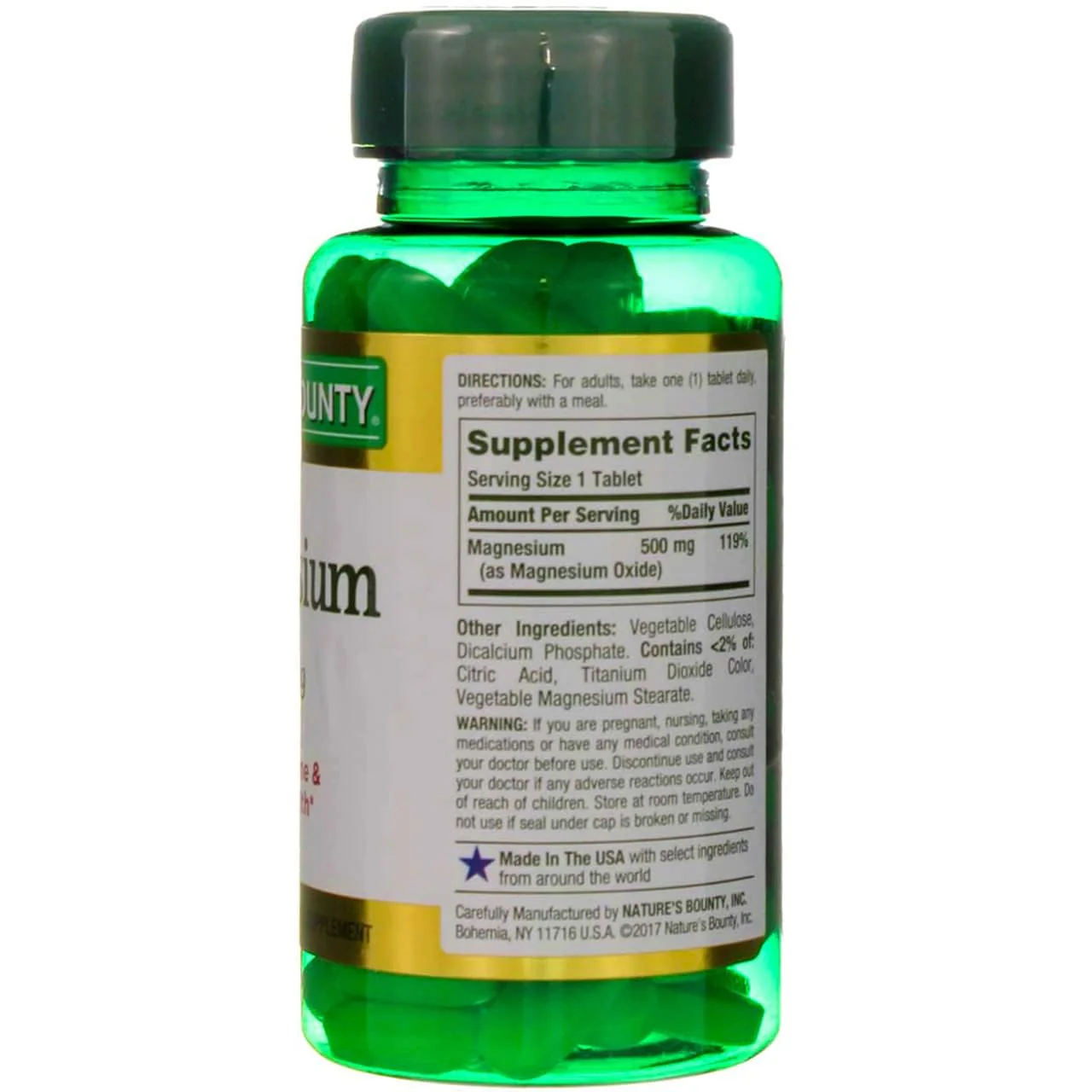 Nature's Bounty Magnesium 500 mg Tablets 100 Ea - Image 10