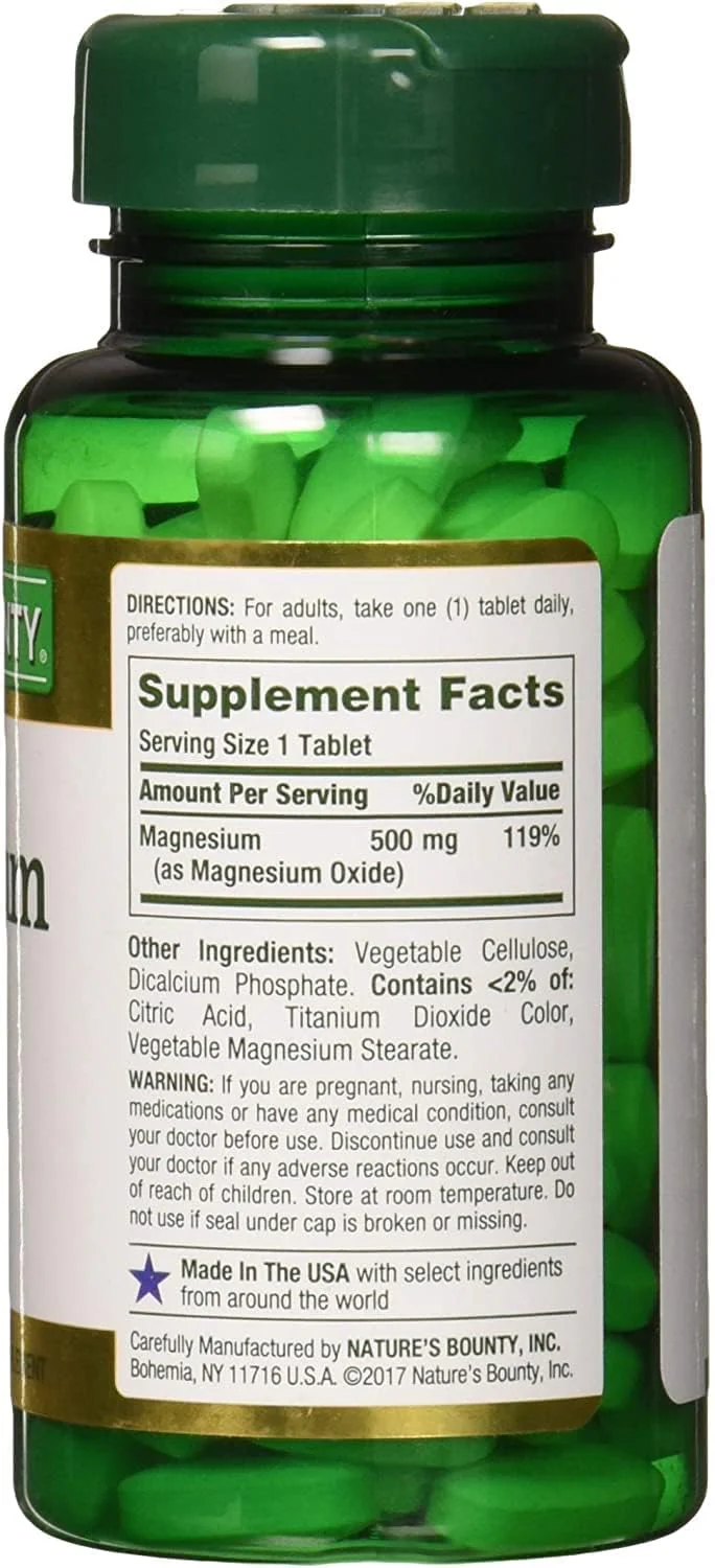 Nature's Bounty Magnesium 500 mg Tablets 100 Ea - Image 12
