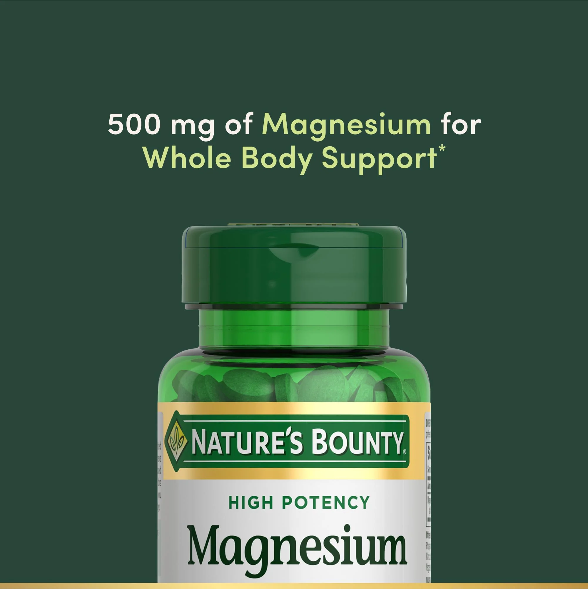 Nature's Bounty Magnesium, Mineral Supplement, Supports Bone and Muscle Health, 500 mg, Coated Tablets, 100 Count - Image 6
