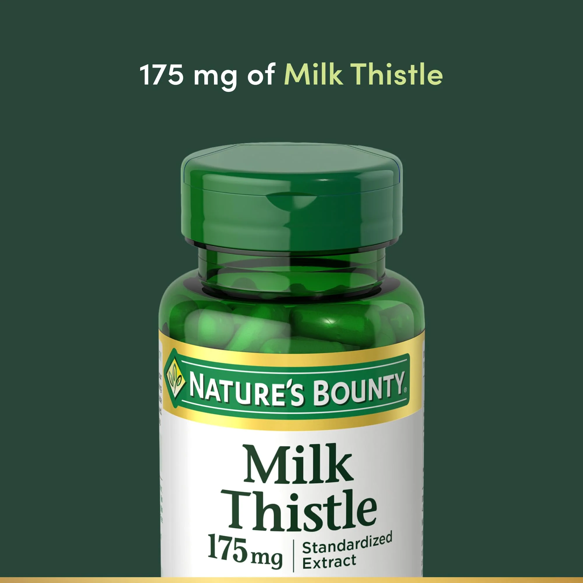 Nature's Bounty Milk Thistle, Herbal Health Supplement, Supports Liver Health, 175mg, 100 Softgels - Image 3