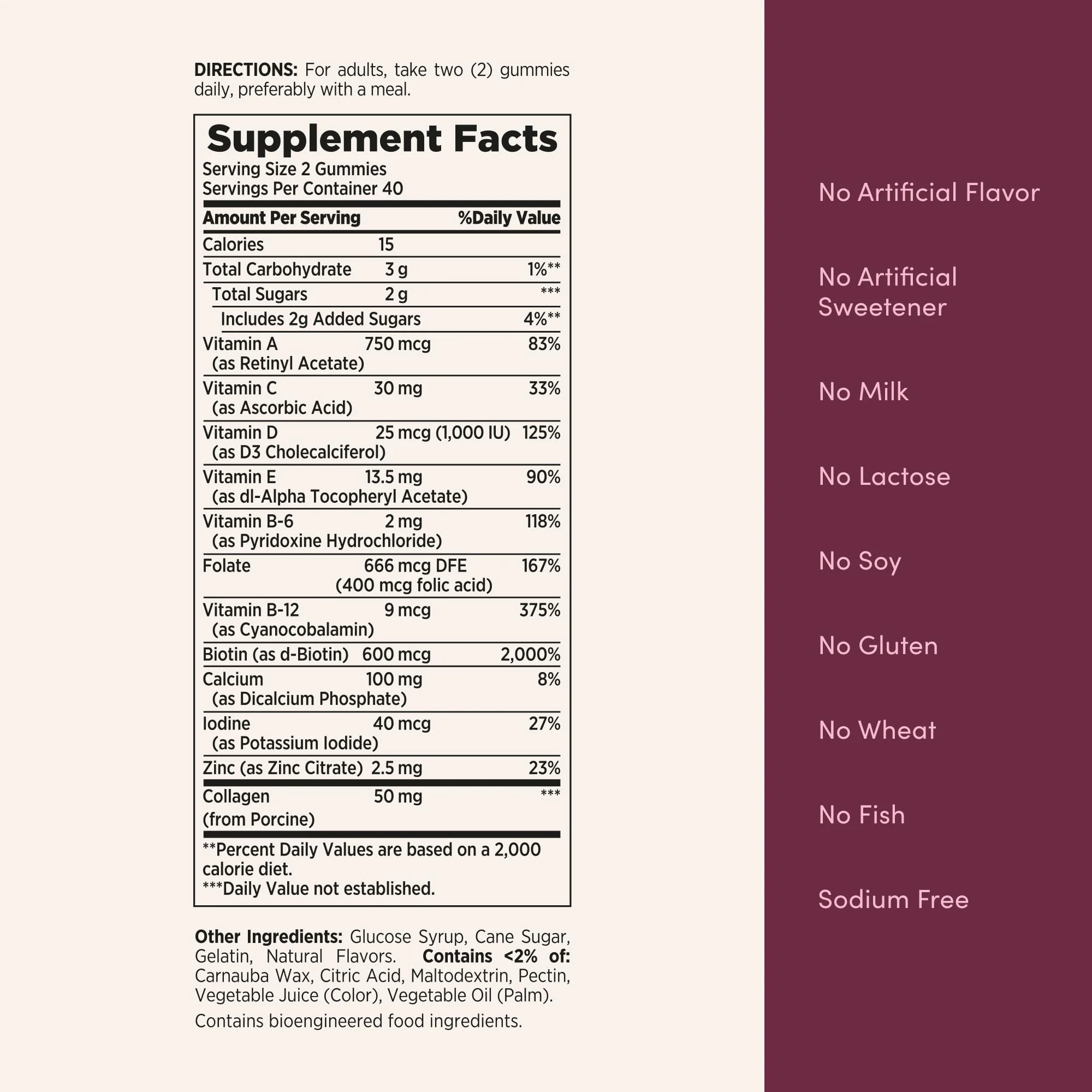 Nature's Bounty Optimal Solutions Women's Multivitamin, Immune and Cellular Energy Support, Bone Health, Raspberry Flavor, 80 Gummies, 40 Total Servings - Image 4