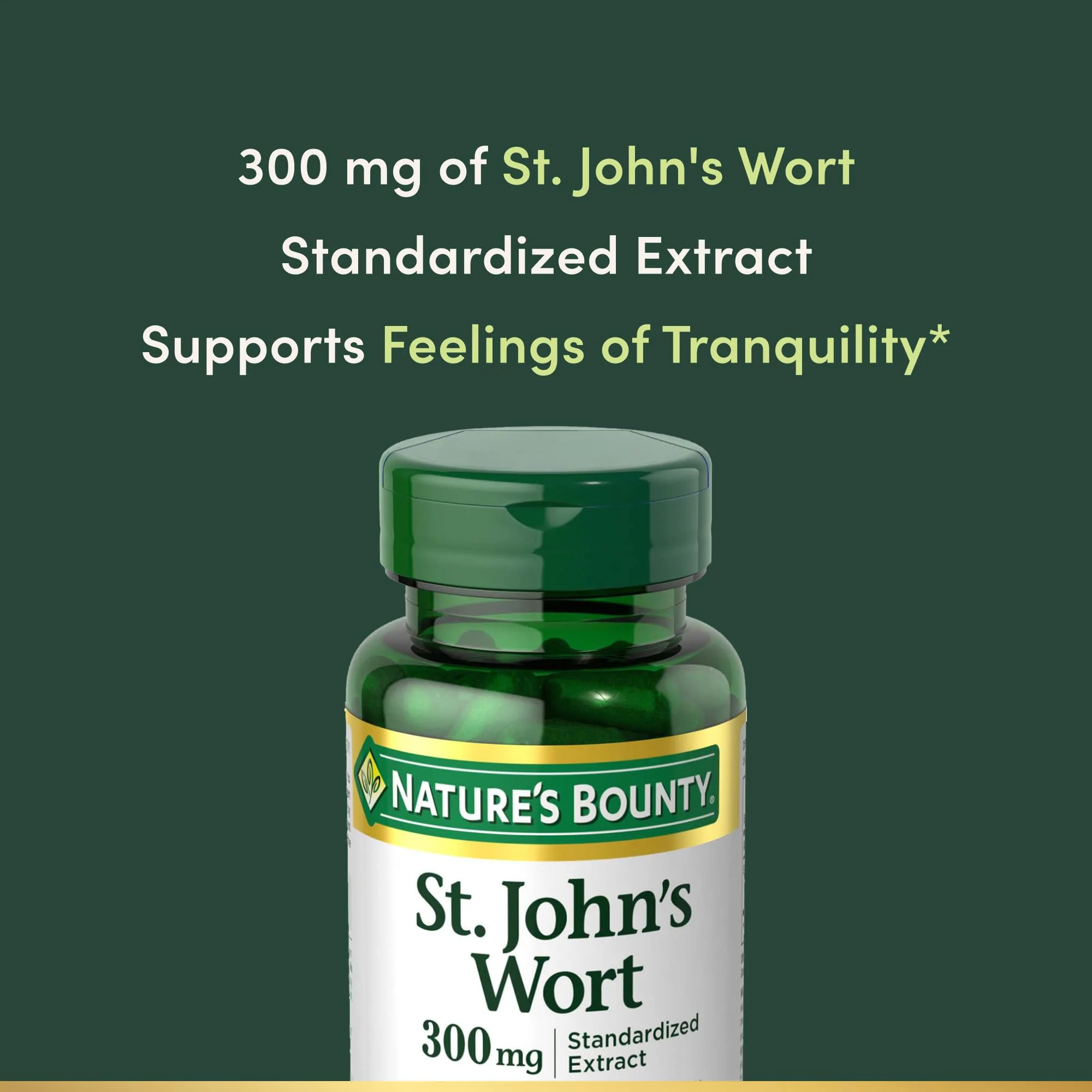 Nature's Bounty St. John’s Wort 300mg Capsules, Herbal Health Supplement, Promotes a Positive Mood, 100 Capsules - Image 5