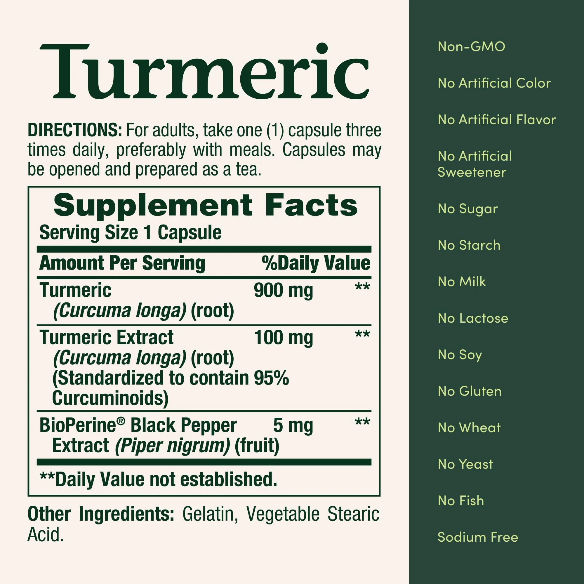 Nature's Bounty Turmeric with Black Pepper Extract, Supports Antioxidant Health, 1000mg, 60 Capsules - Image 3