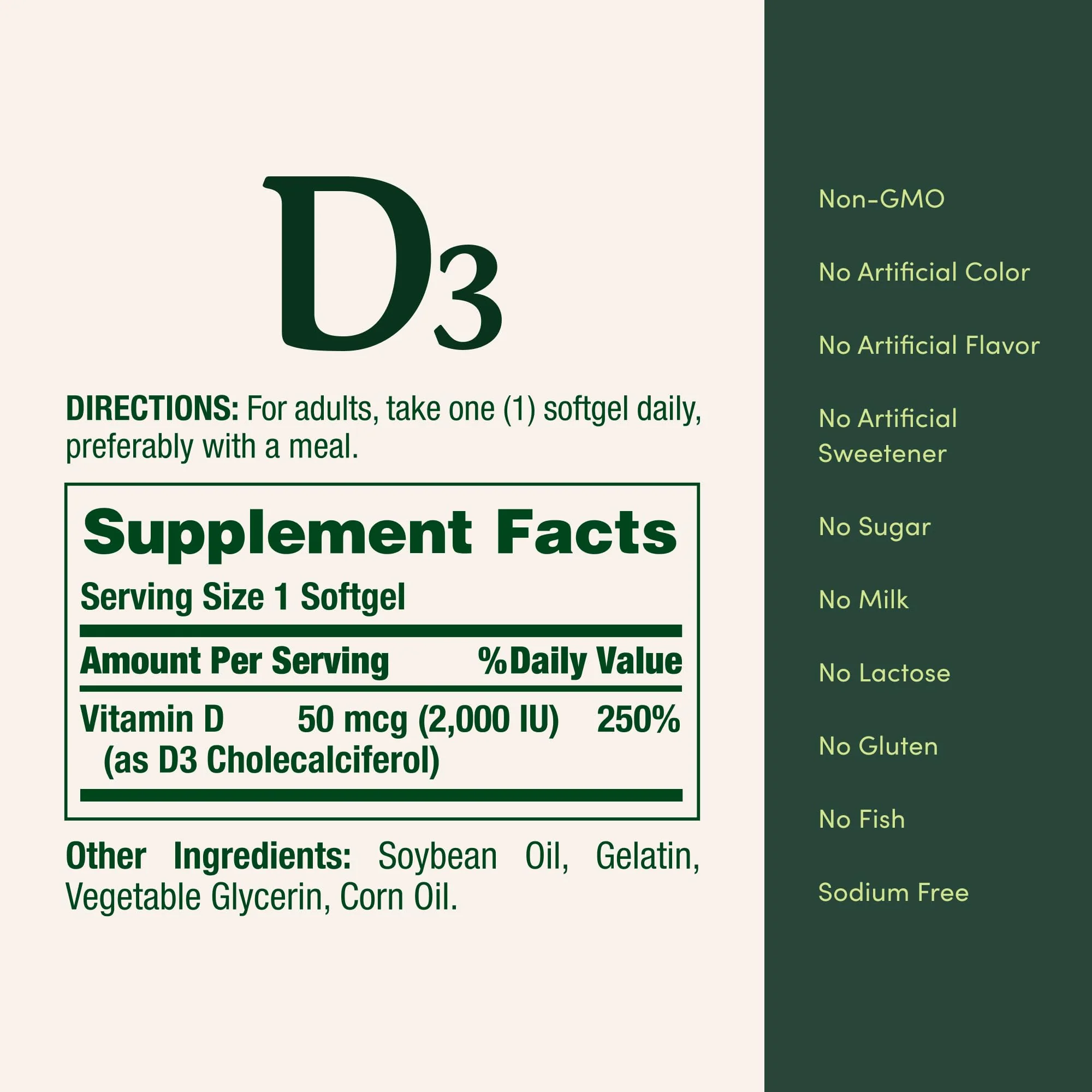 Nature's Bounty Vitamin D3, Supports Immune System and Bone Health, 50mcg, 150 Softgels (Pack of 2) - Image 3