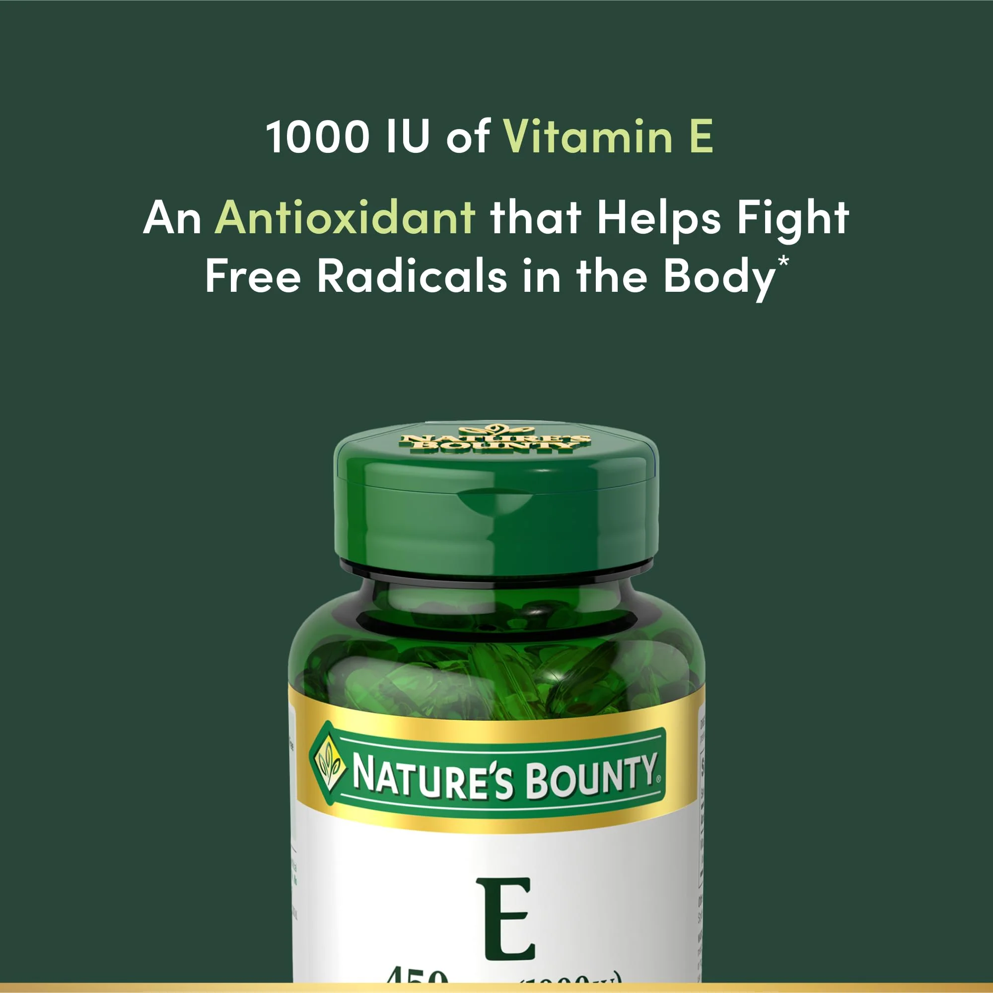 Nature's Bounty Vitamin E 1000 IU Softgels, Supports Antioxidant Health & Immune System, 1 Serving per Day, No Gluten, 60 Softgels (Pack of 1) - Image 5