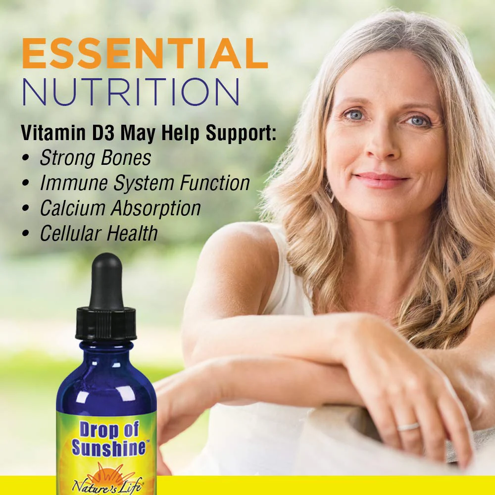 Nature's Life Drop of Sunshine Vitamin D-3 Drops in Organic Extra Virgin Olive Oil & Coconut Oil 5000IU | Supports Strong Bones & Immune System | 2 oz - Image 3