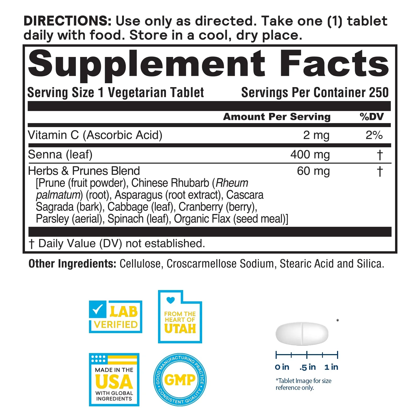 Nature's Life Herbs & Prunes - Herbal Supplements w/ 400mg Senna Leaves - Daily Wellness Support w/Prune, Cascara Sagrada, Organic Flax Seed Meal - Vegan, Lab Verified, 60-Day Guarantee, 250 Servings - Image 2