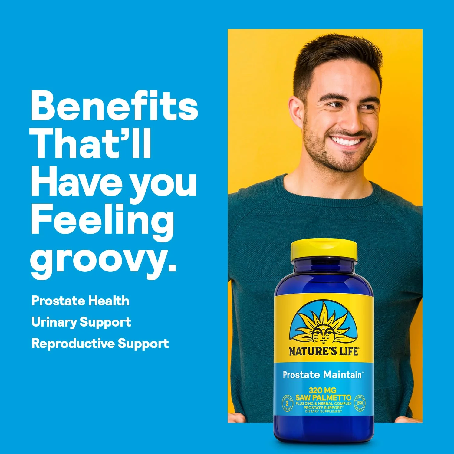 Nature's Life Prostate Maintain - Prostate Support Supplement for Men's Health - Saw Palmetto, Pygeum Herbal Complex and Zinc Supplements - 125 Servings, 250 Vegetarian Capsules - Image 3