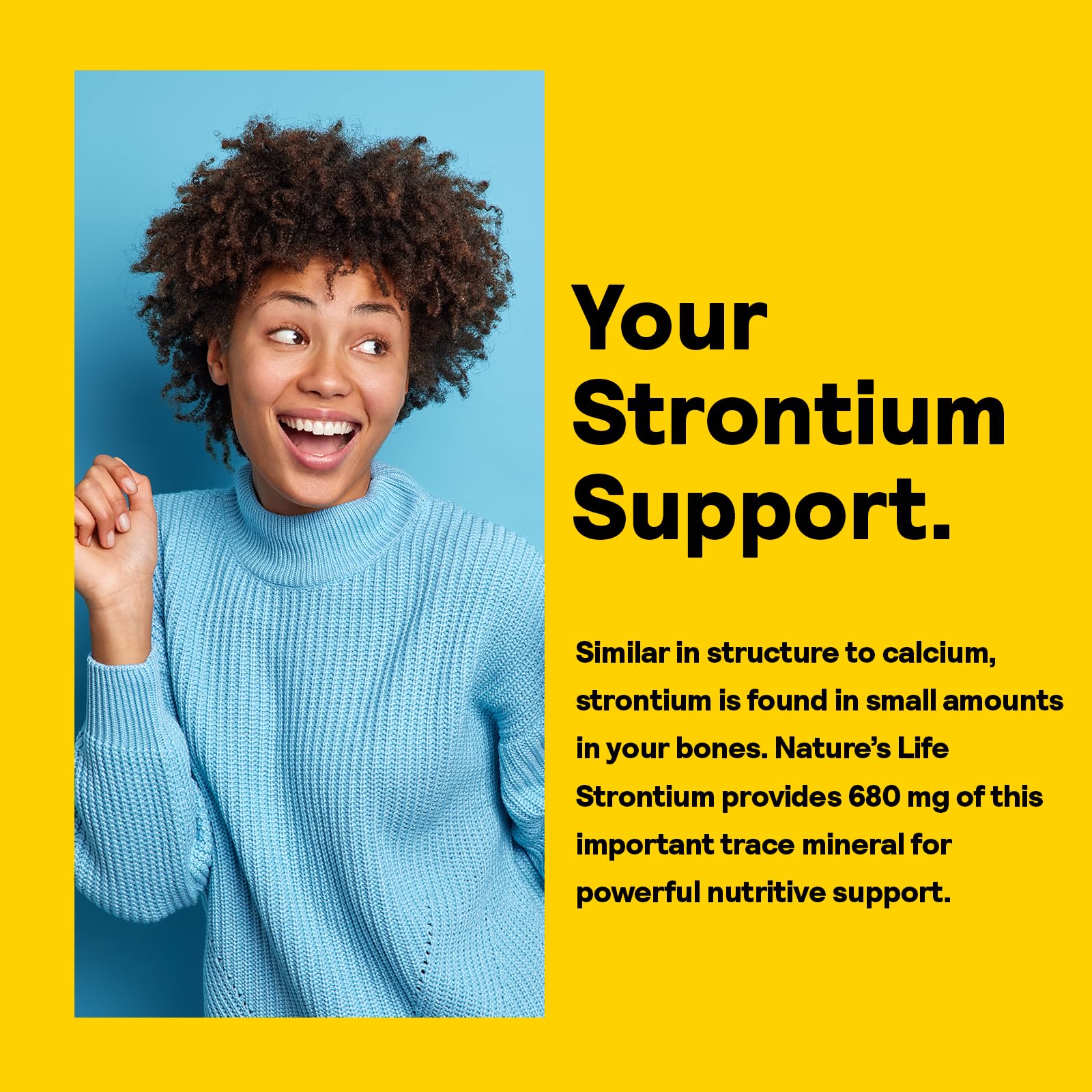 Nature's Life Strontium Citrate 680 mg Supplement for Men & Women - Trace Mineral Support for Bone Health, High Absorption Formula, Gentle Digestion - 60 Vegetarian Tablets - Image 4
