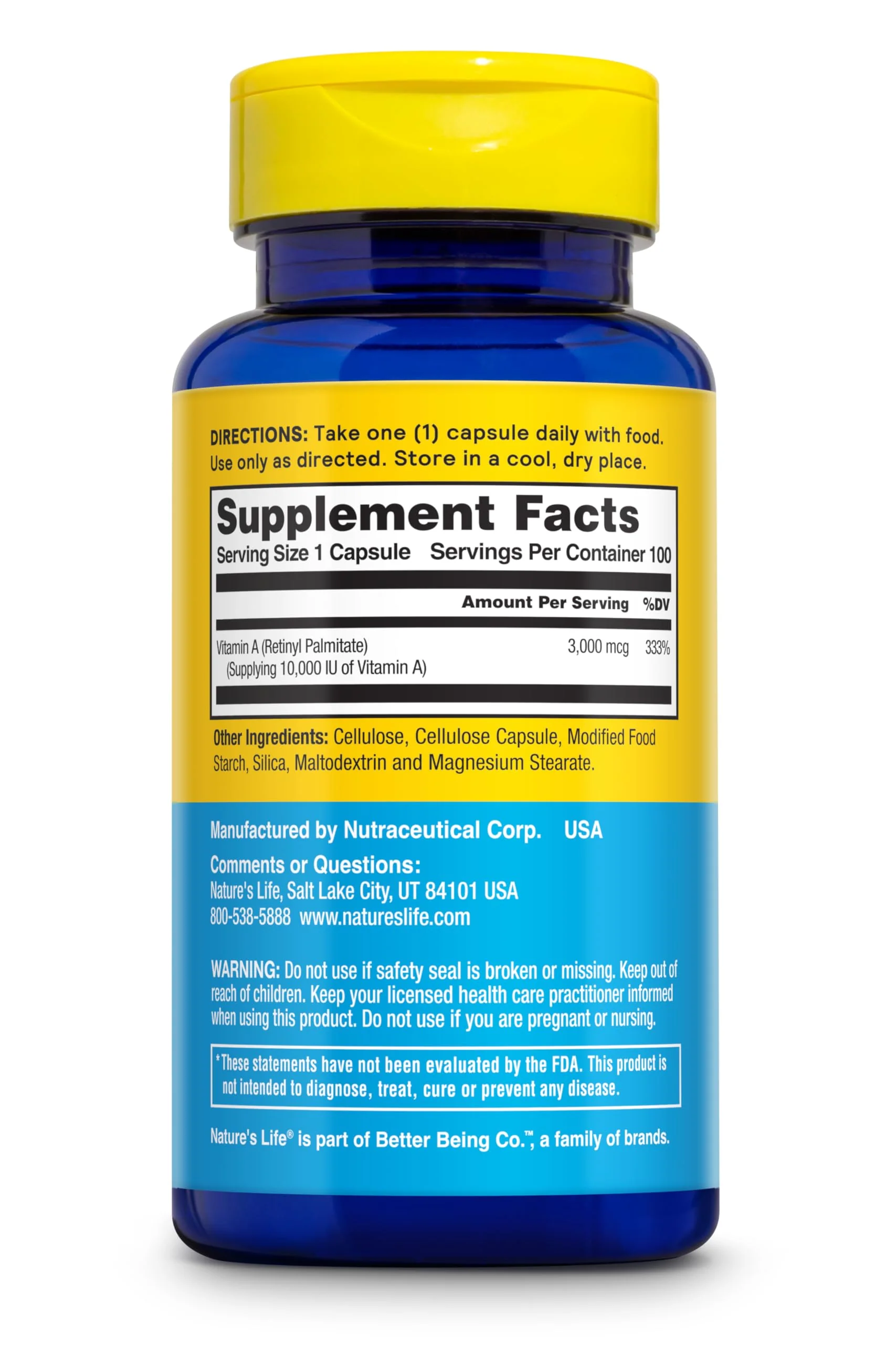 Nature's Life Vitamin A 10,000 IU | 100 ct - Image 2