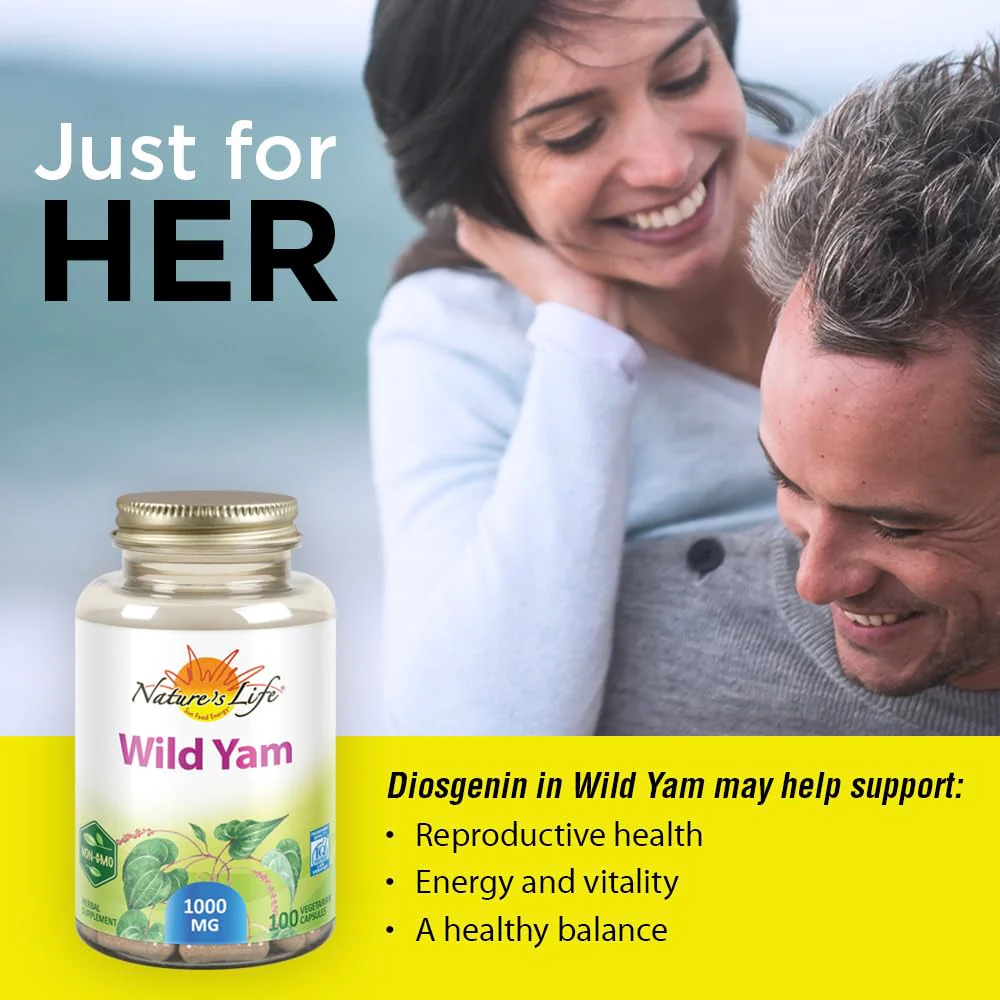 Nature's Life Wild Yam 1000mg Herbal Supplement | Womens Health Formula | with Diosgenin for Healthy Balance Support | Non-GMO | 100 Veg Caps - Image 4
