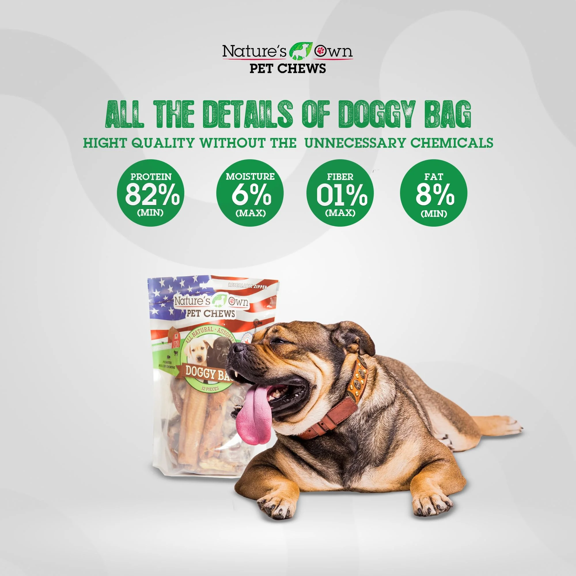 Nature's Own Pet Chews Doggy Bag Treat, 12 Piece - Nature's Own Healthy Pet Chews - Great for Teeth & Gums - Natural Protein Full of Vitamins & Minerals - Image 5
