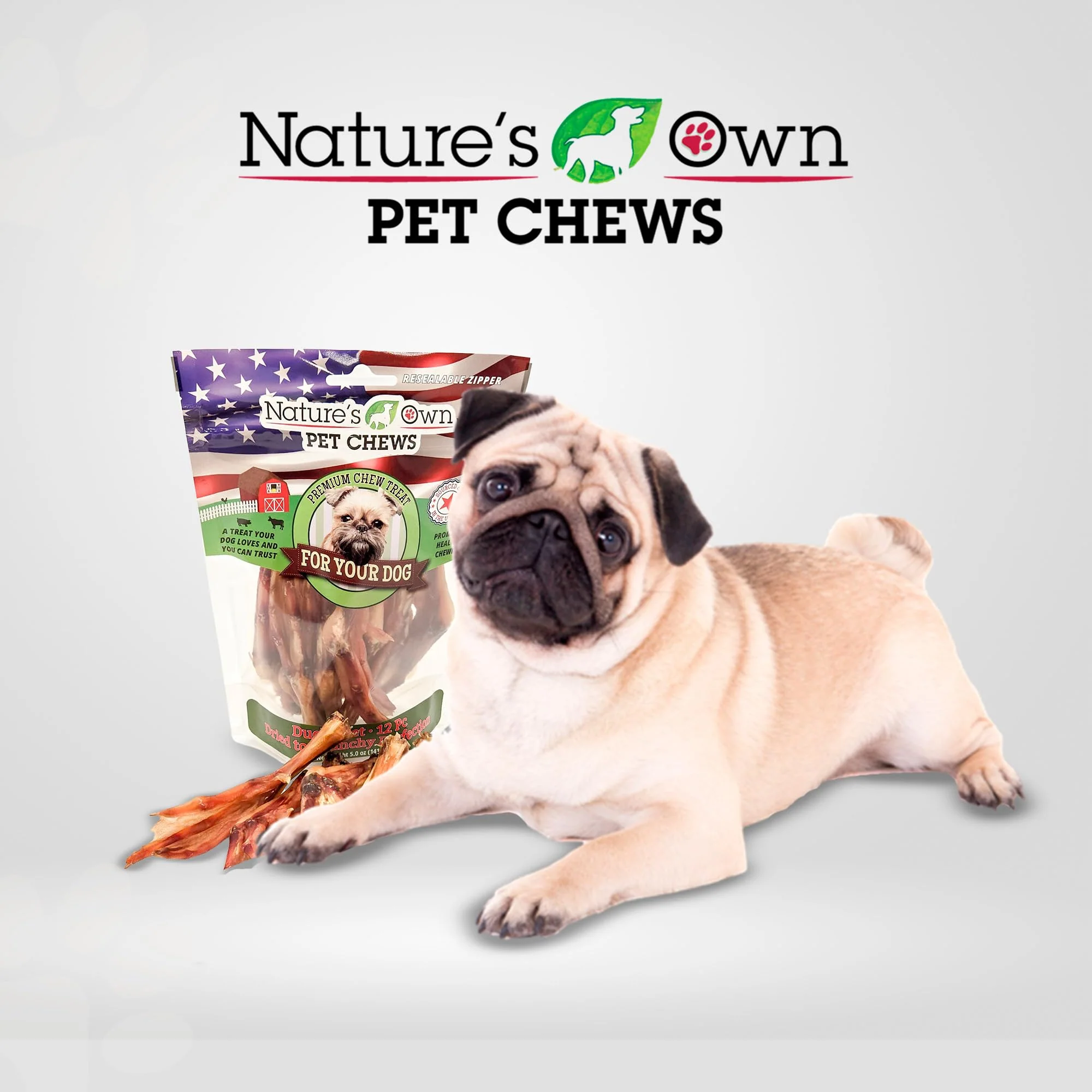 Nature's Own Pet Chews Pet Chews Duck Feet Bag Treat, 12 Piece - Nature's Own Chews for Small to Medium Dogs - Promotes Clean Teeth and Gums - Duck Flavored - Image 2