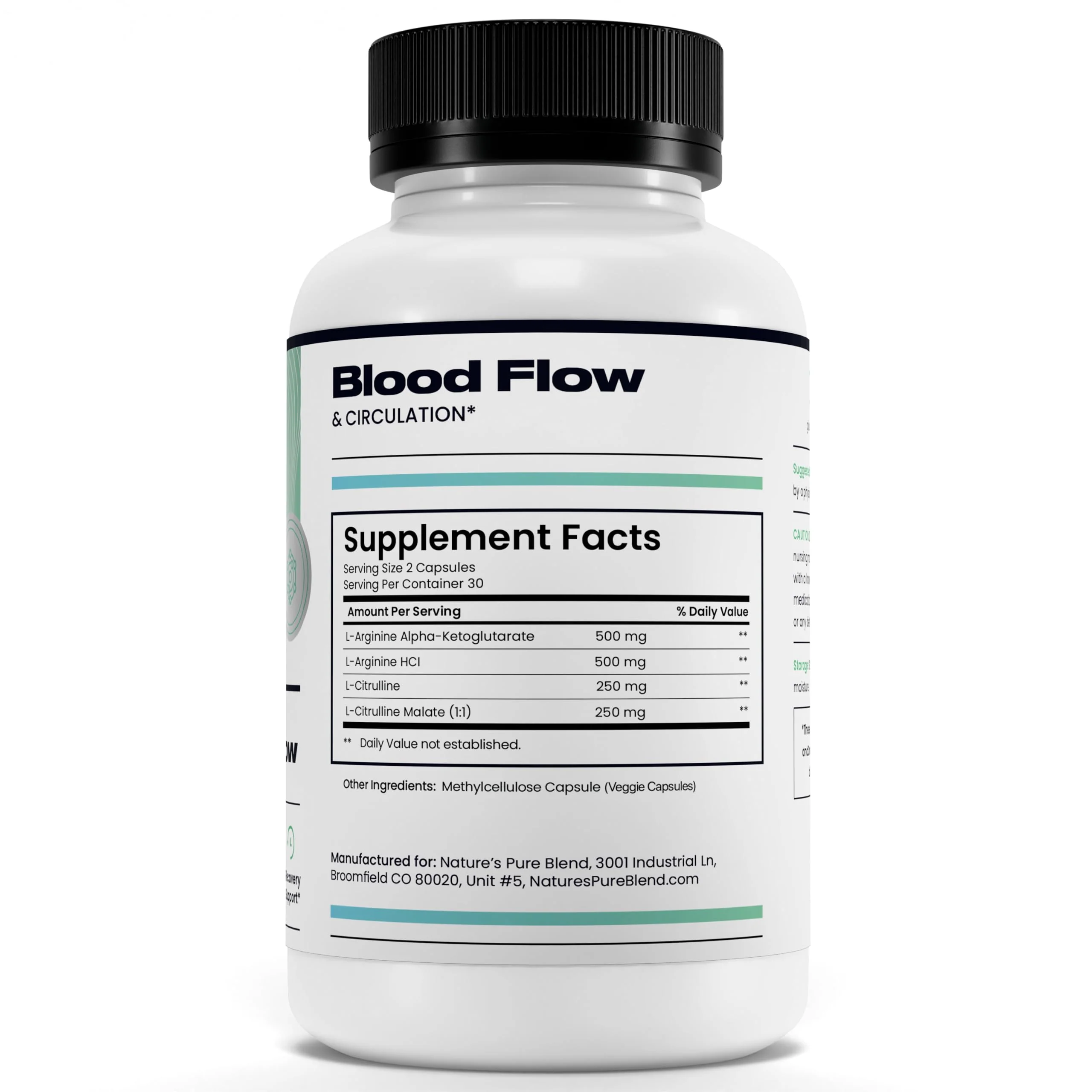 Nature's Pure Blend Nitric Oxide Supplements for Men – L-Arginine L-Citrulline – Heart Support & Flow Circulation Booster – 1500MG L Arginine and L Citrulline, Preworkout, Bodybuilding - Image 3