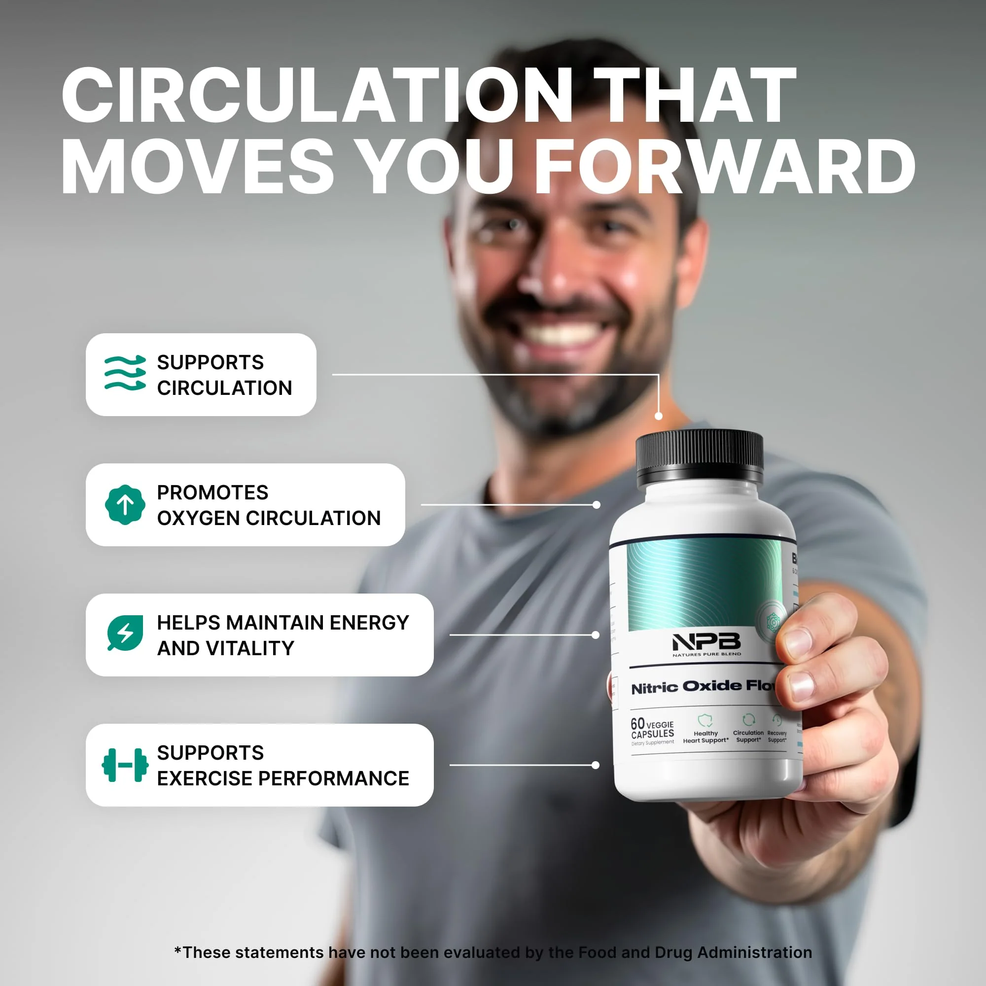 Nature's Pure Blend Nitric Oxide Supplements for Men – L-Arginine L-Citrulline – Heart Support & Flow Circulation Booster – 1500MG L Arginine and L Citrulline, Preworkout, Bodybuilding - Image 7