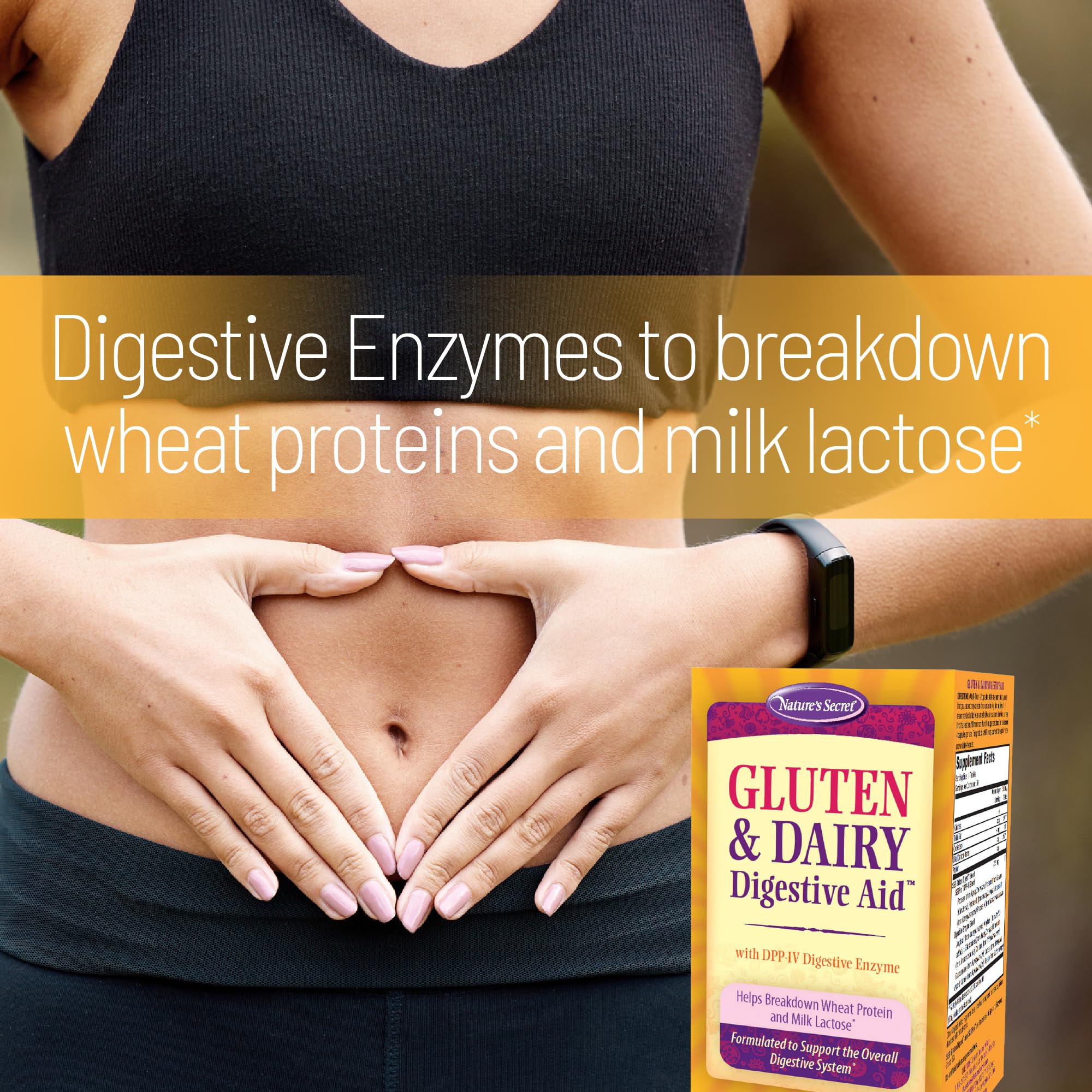 Nature's Secret Gluten & Dairy Digestive Aid - 50 Capsules - Helps Break Down Wheat Protein & Milk Lactose - 25 Servings - Image 4