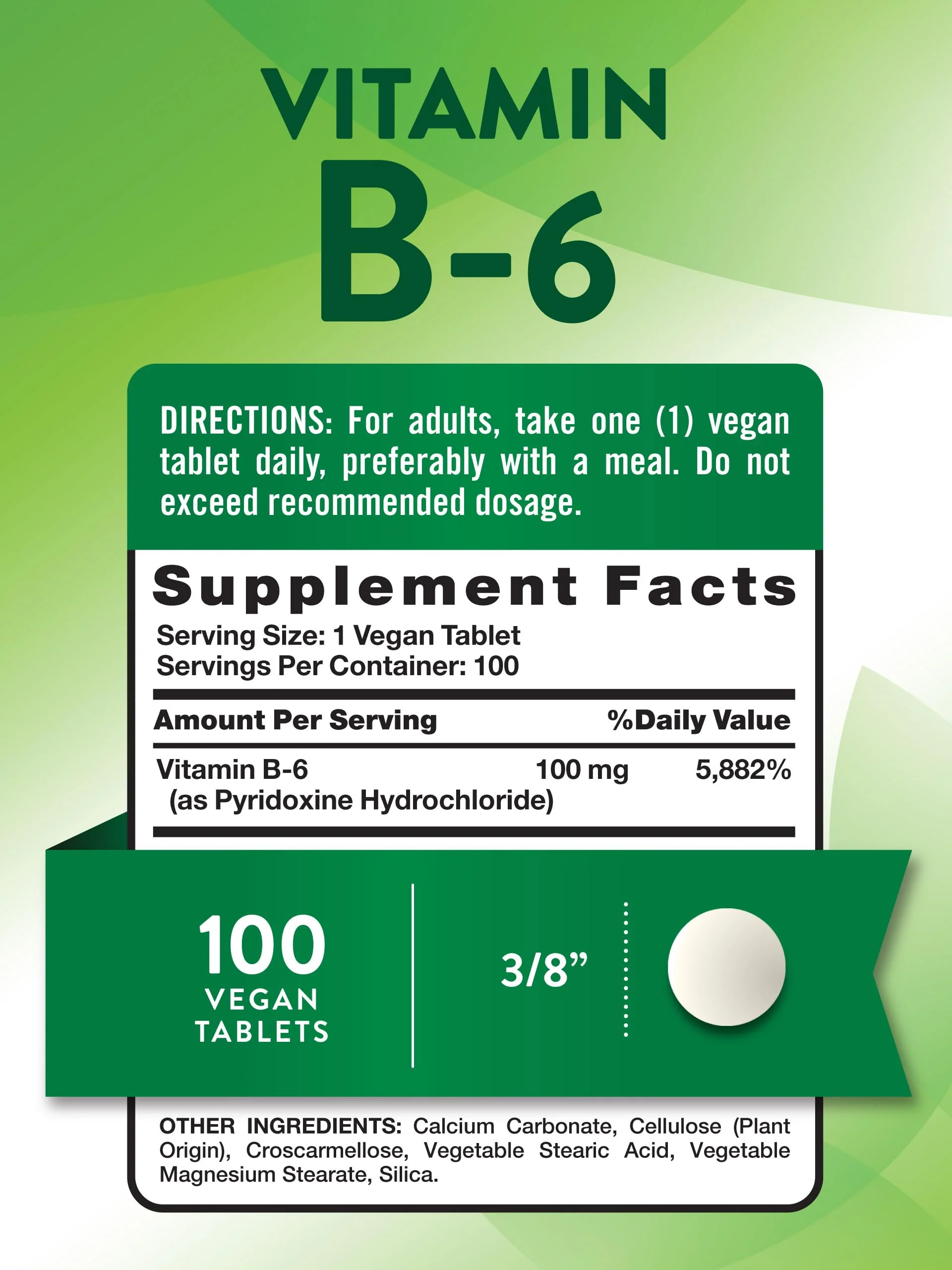 Nature's Truth B6 Vitamin | 100mg | 100 Tablets | Vegan, Non-GMO & Gluten Free Supplement - Image 7