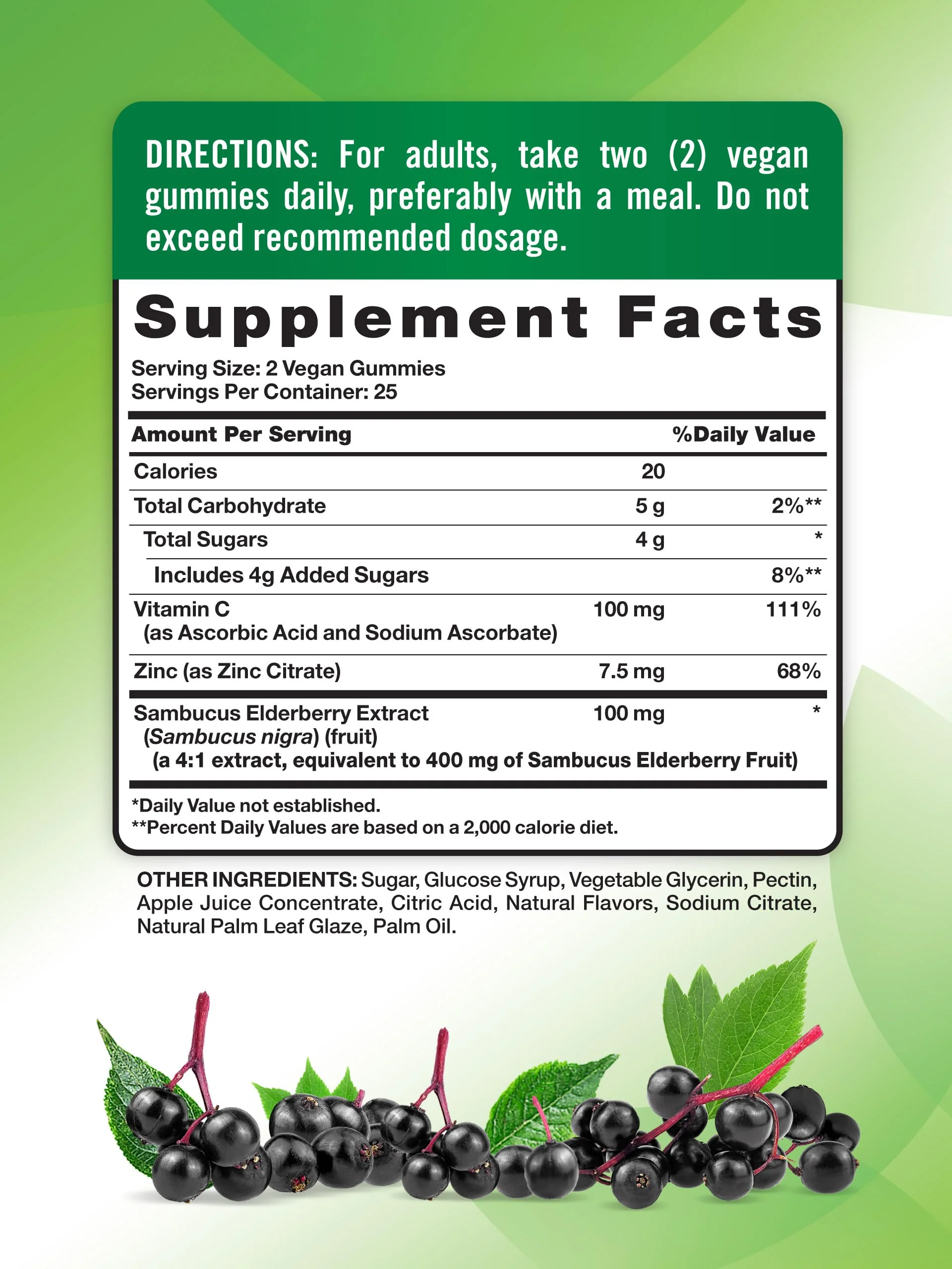 Nature's Truth Black Elderberry Gummies | 50 Vegan Gummies | with Vitamin C and Zinc | Berry Flavor | Vegan, Non-GMO, and Gluten Free Supplement - Image 2