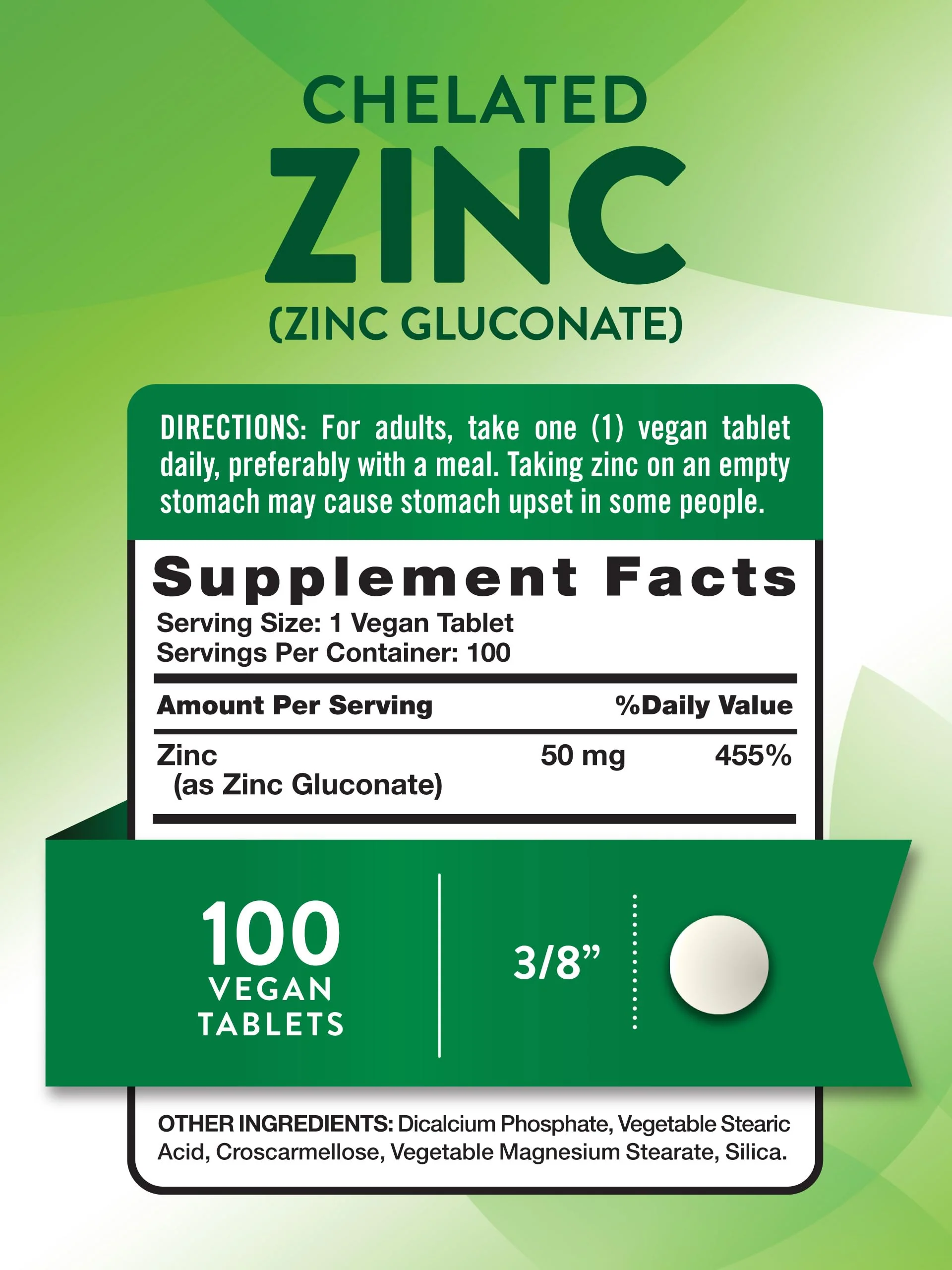 Nature's Truth Chelated Zinc 50mg | 100 Tablets | Essential Mineral Supplement | from Zinc Gluconate | Vegan, Non-GMO & Gluten Free - Image 2