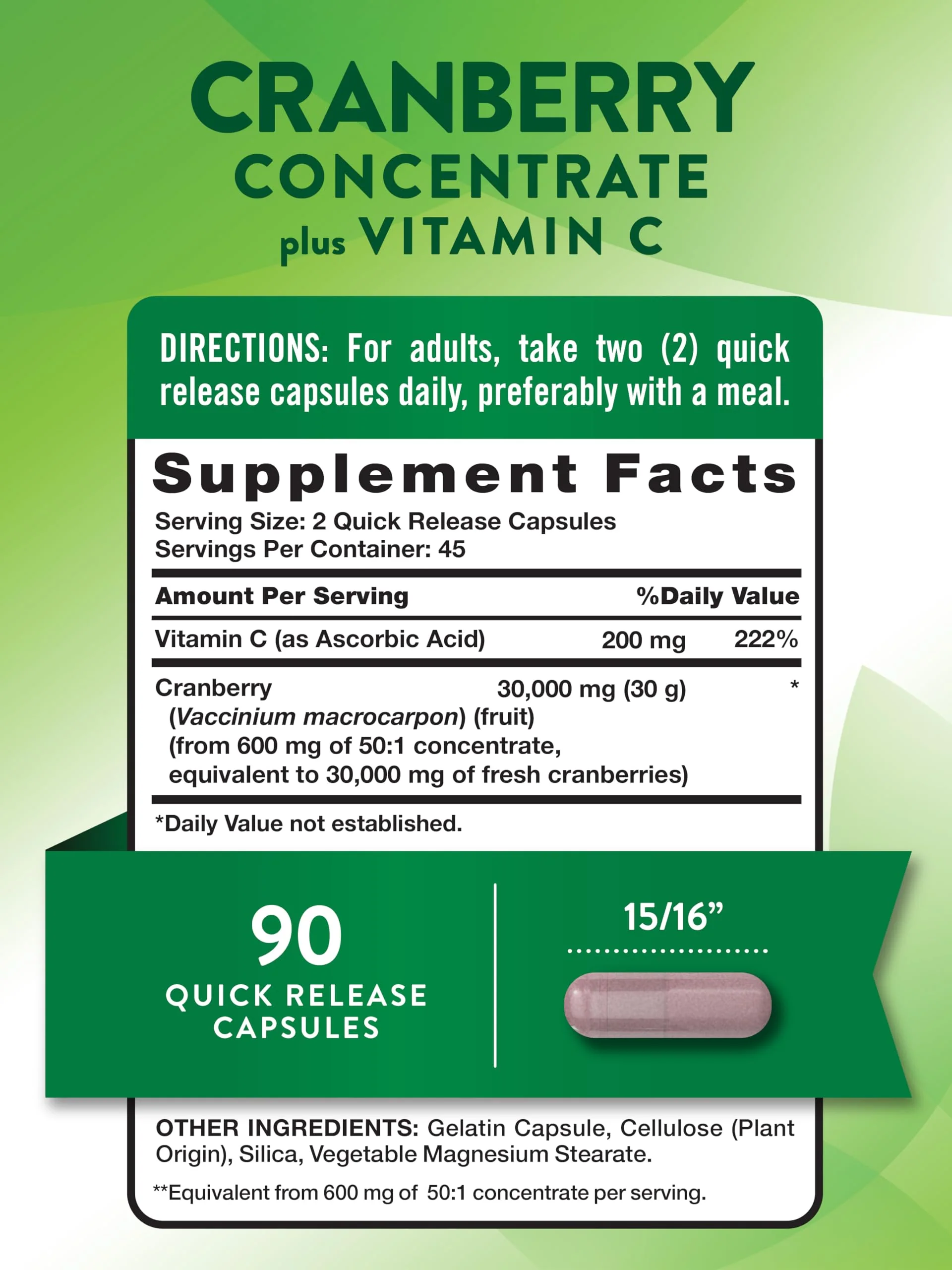 Nature's Truth Cranberry Concentrate Pills | Plus Vitamin C | Triple Strength Support Capsules | Non-GMO & Gluten Free Supplement - Image 6