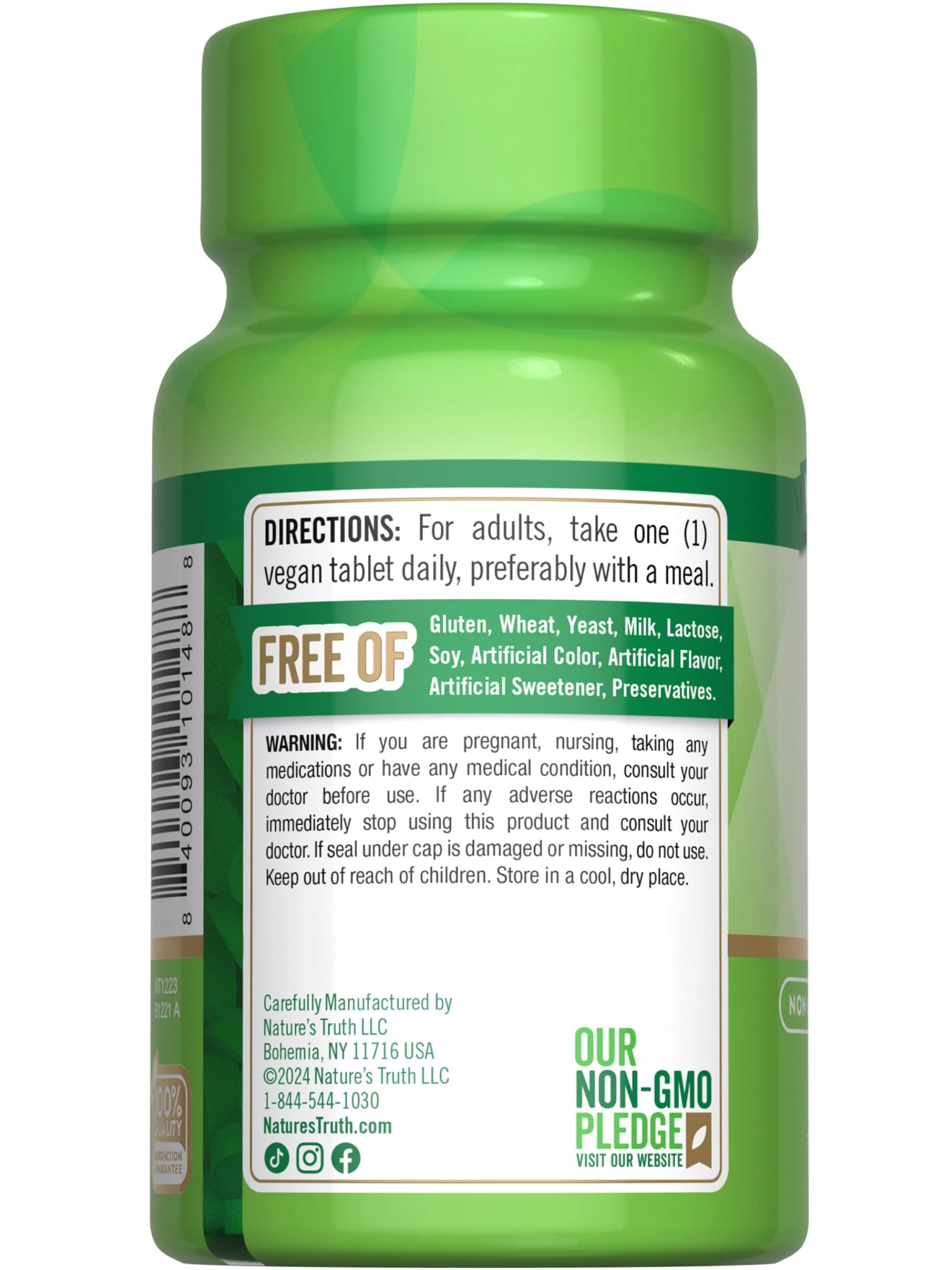 Nature's Truth Folic Acid | 800 mcg | 250 Tablets | Vegan, Non-GMO & Gluten Free Supplement - Image 2