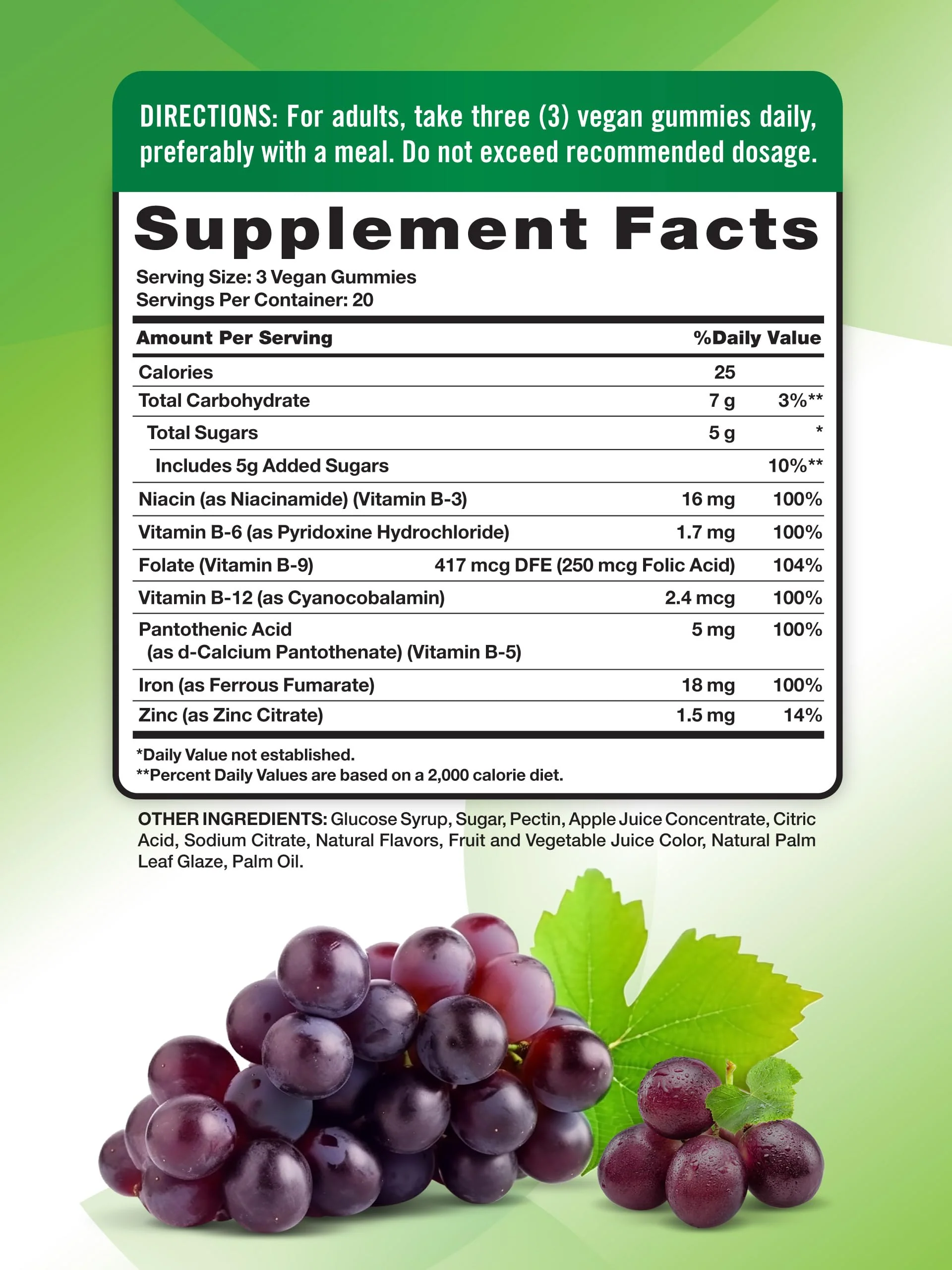 Nature's Truth Iron Gummies | 60 Count | Vegan, Non-GMO & Gluten Free Supplement | with Zinc & B Vitamins | Grape Flavor - Image 7