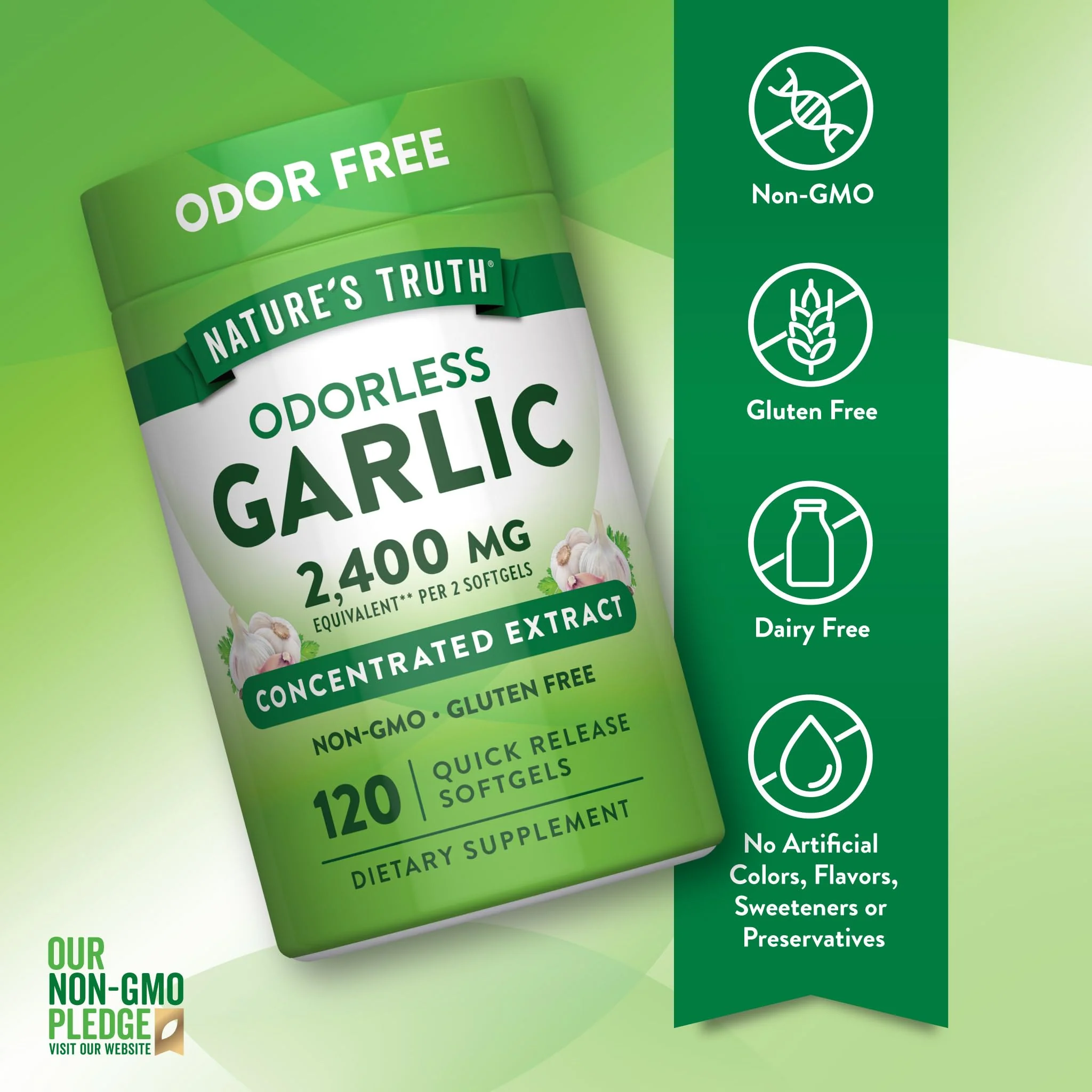 Nature's Truth Odorless Garlic | 120 Softgels | Extract Pills | Non-GMO, Gluten Free Supplement - Image 6