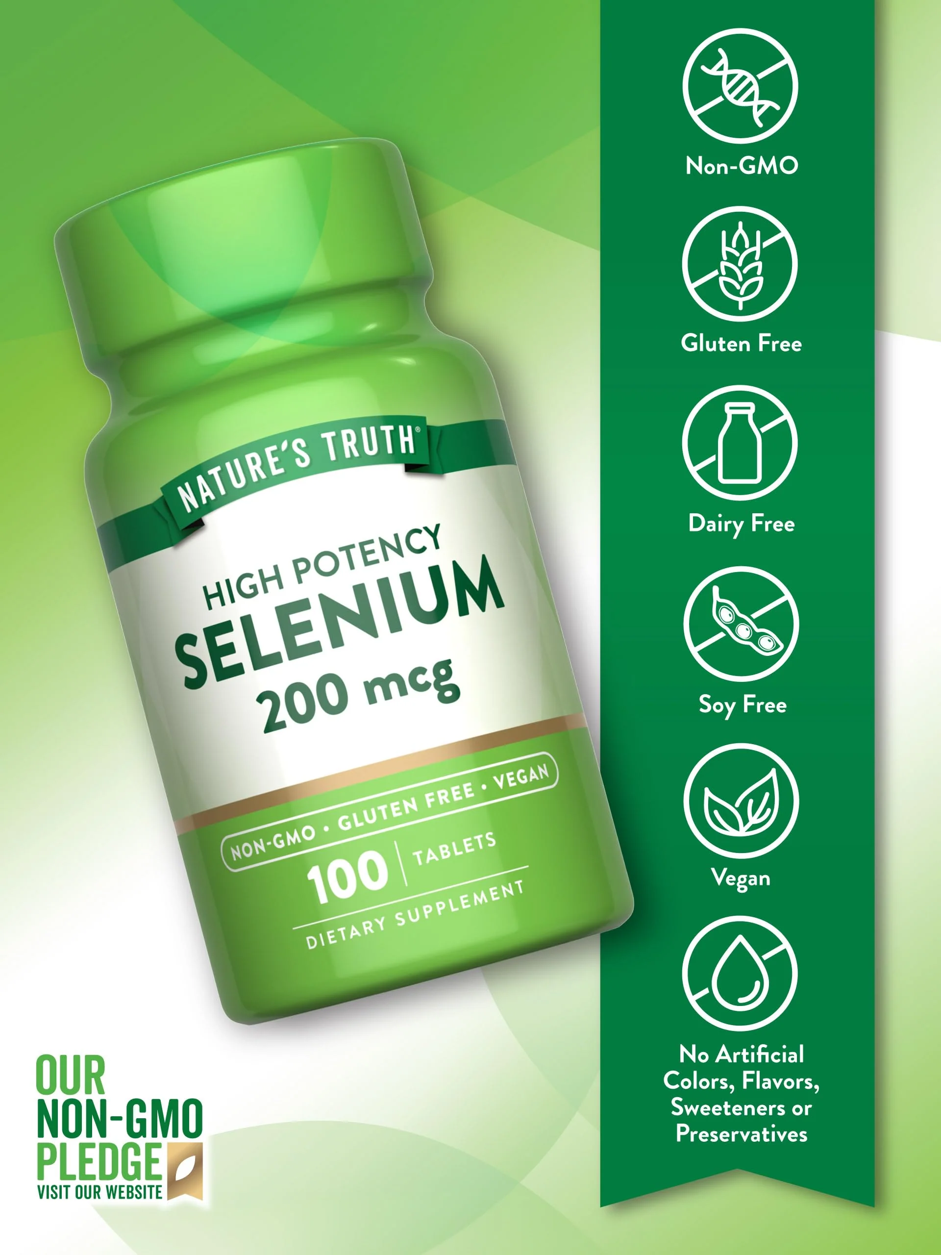 Nature's Truth Selenium 200 mcg Supplement | Essential Mineral High Potency Tablets | Vegan, Non-GMO & Gluten Free - Image 3