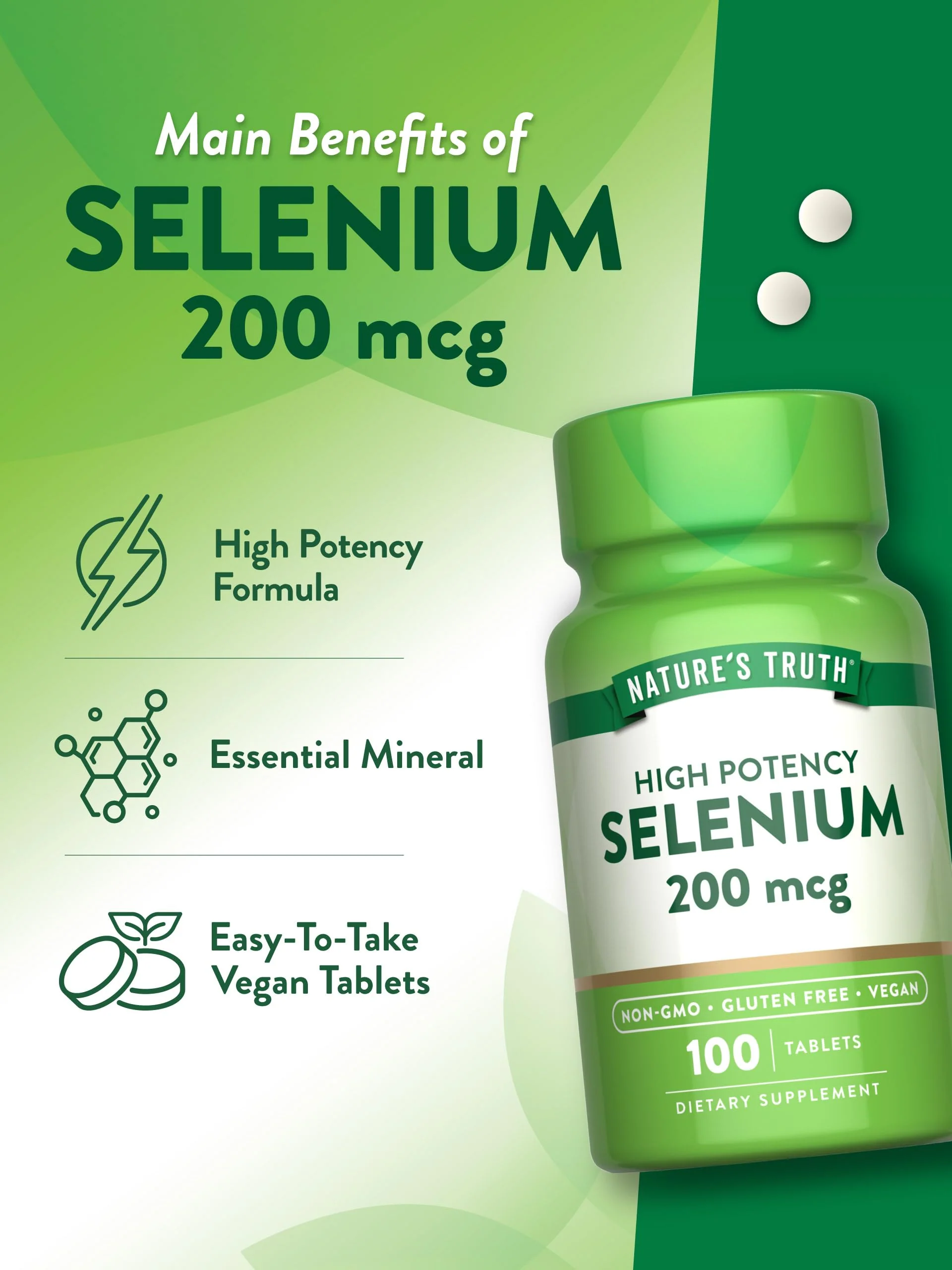 Nature's Truth Selenium 200 mcg Supplement | Essential Mineral High Potency Tablets | Vegan, Non-GMO & Gluten Free - Image 5