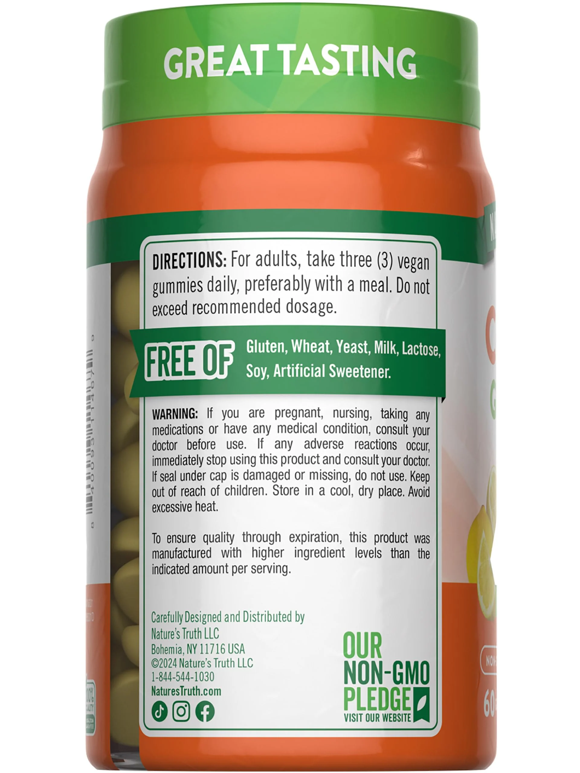 Nature's Truth Vitamin C Gummies with Zinc for Adults | 60 count | Immune Support | Vegan, Non GMO & Gluten Free Supplement - Image 7
