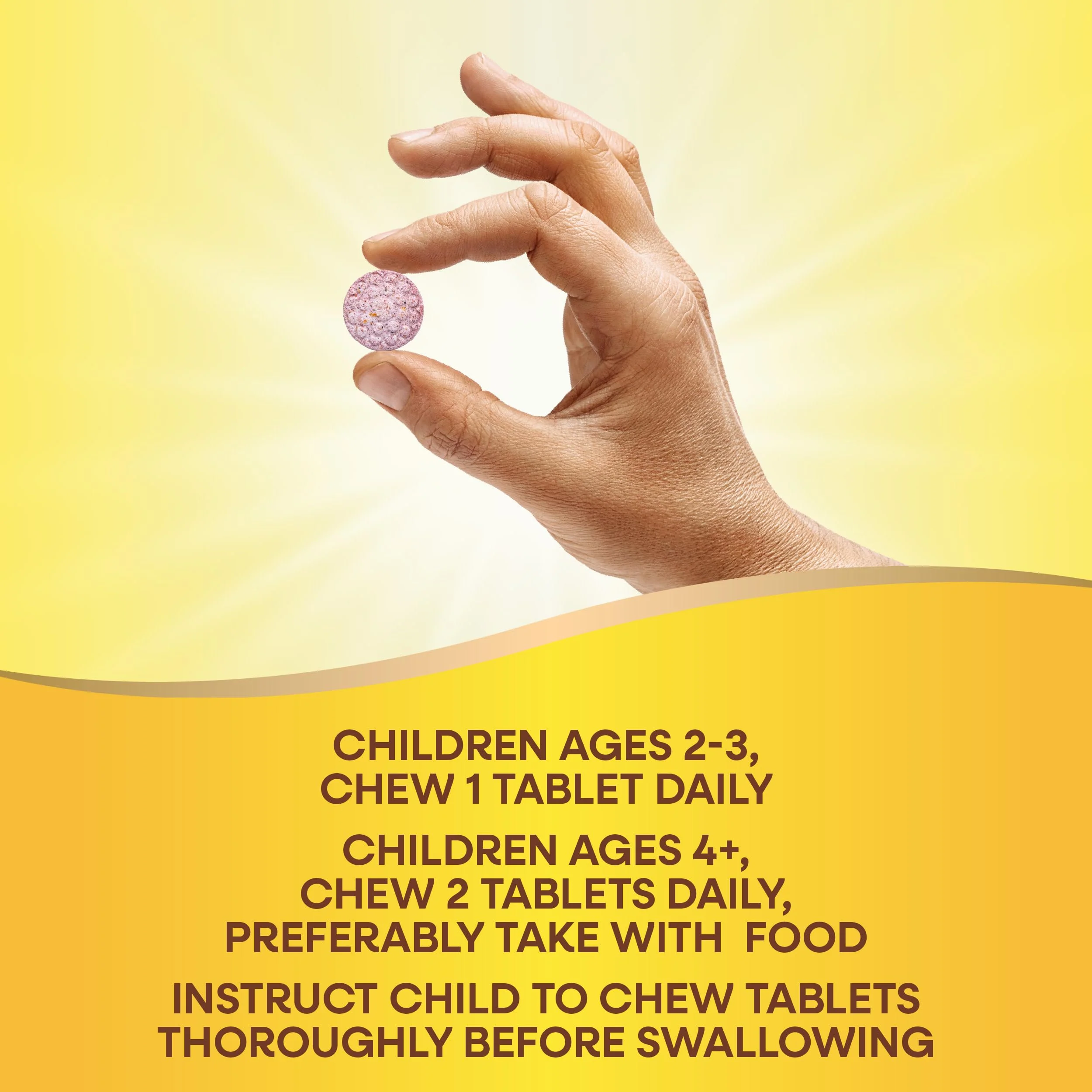 Nature's Way Alive! Children's Daily Chewable Multivitamin Supports Bone, Eye, Immune Health*, Orange and Berry Fruit Flavored, Gluten Free, 120 Tablets - Image 3